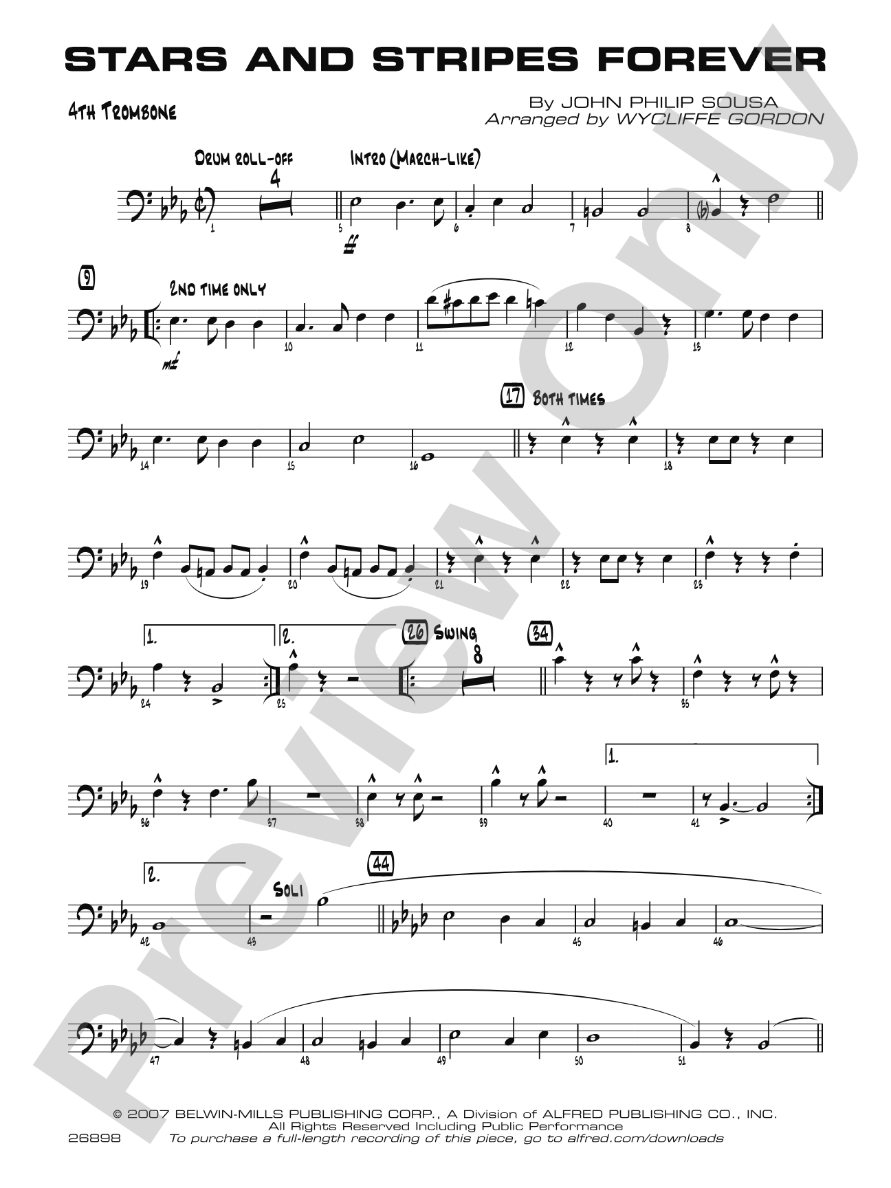 Stars and Stripes Forever: 4th Trombone