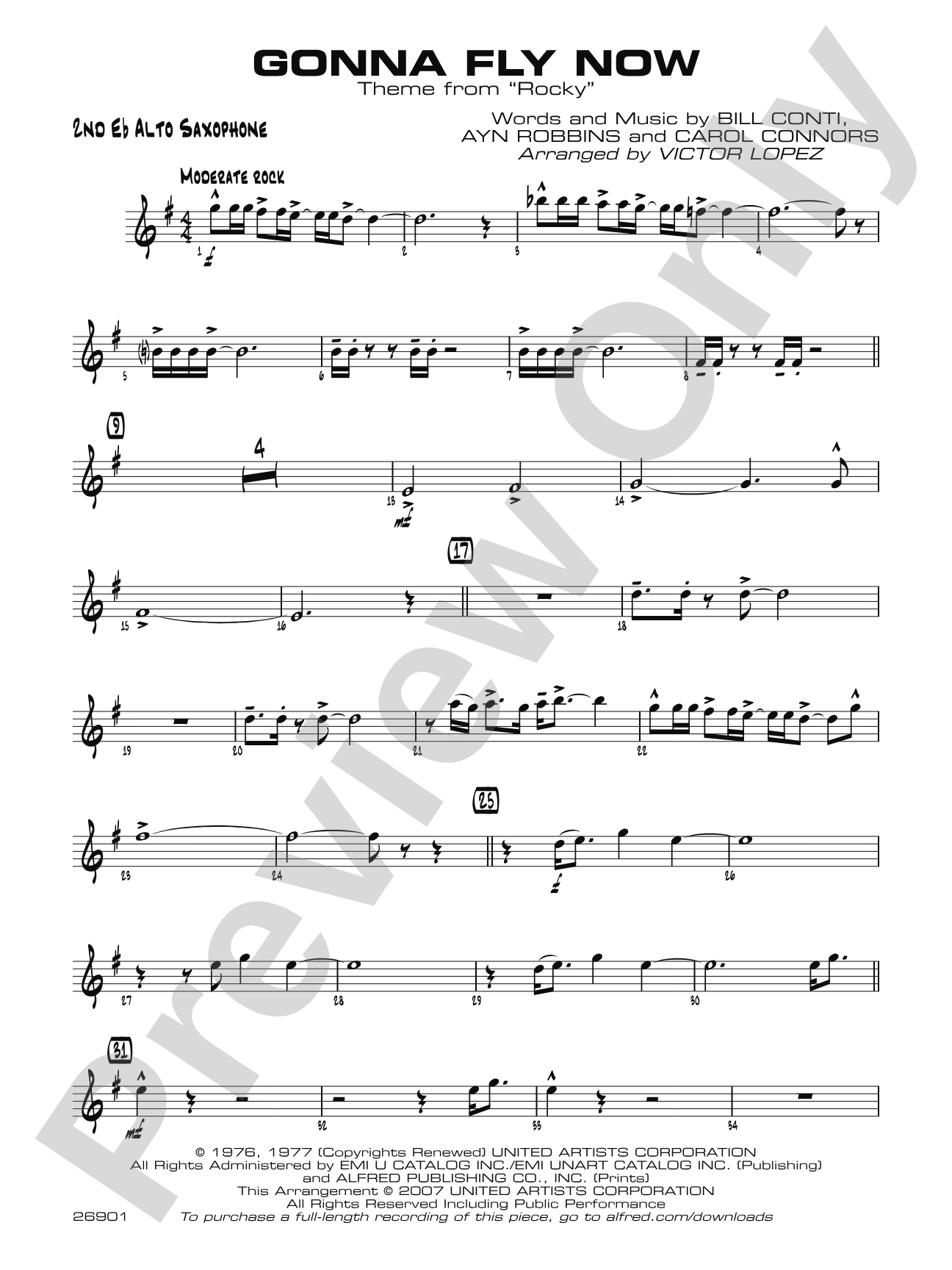 Gonna Fly Now: 2nd E-flat Alto Saxophone