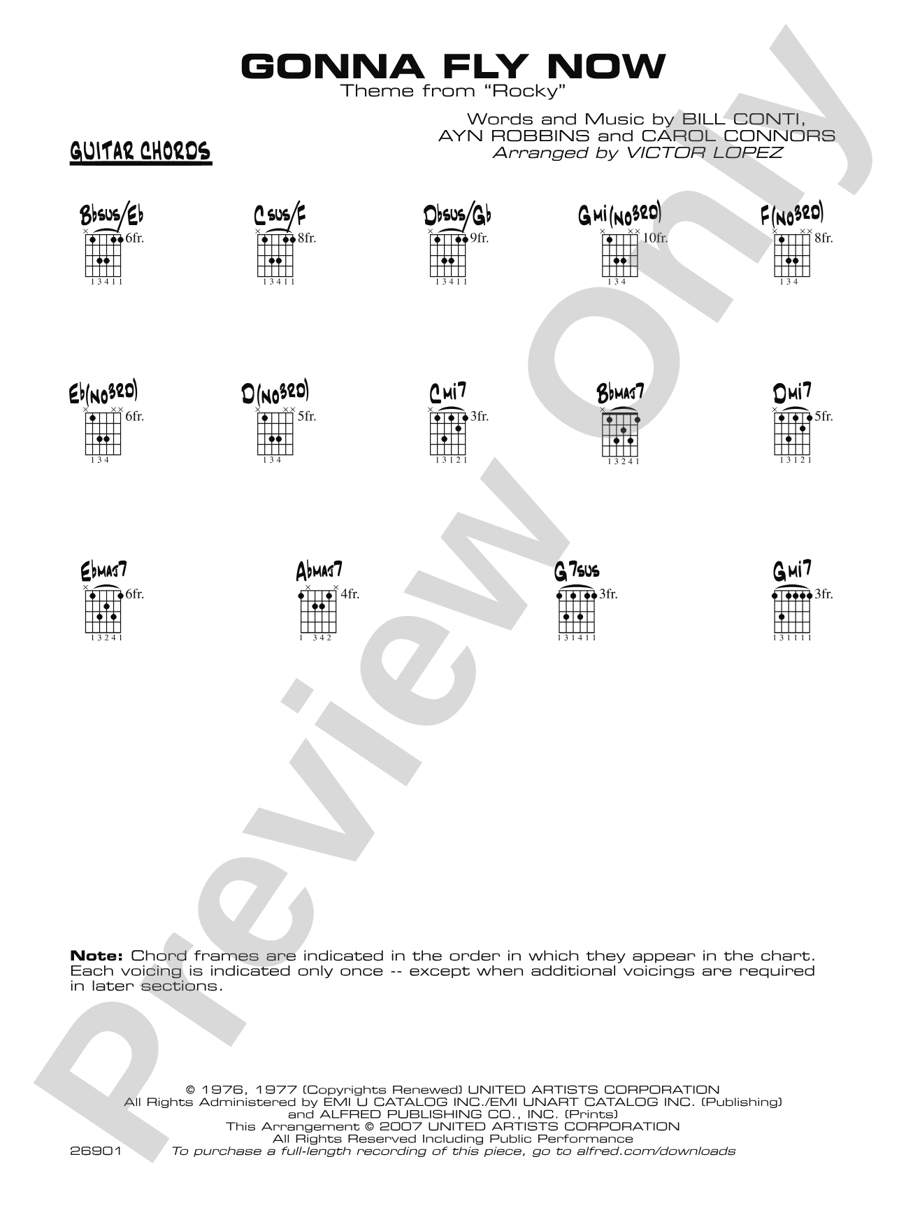 Gonna Fly Now: Guitar Chords
