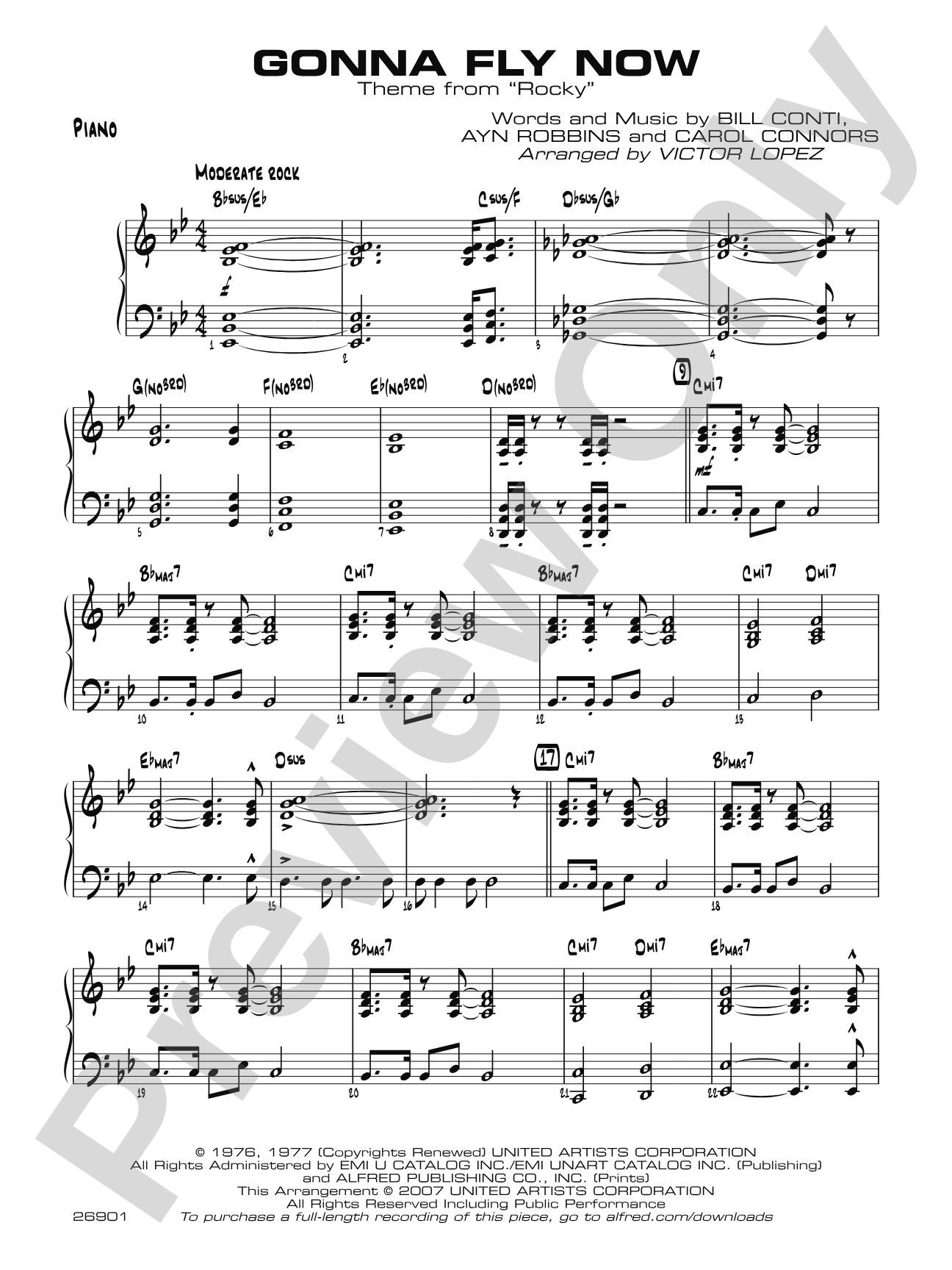 Gonna Fly Now: Piano Accompaniment