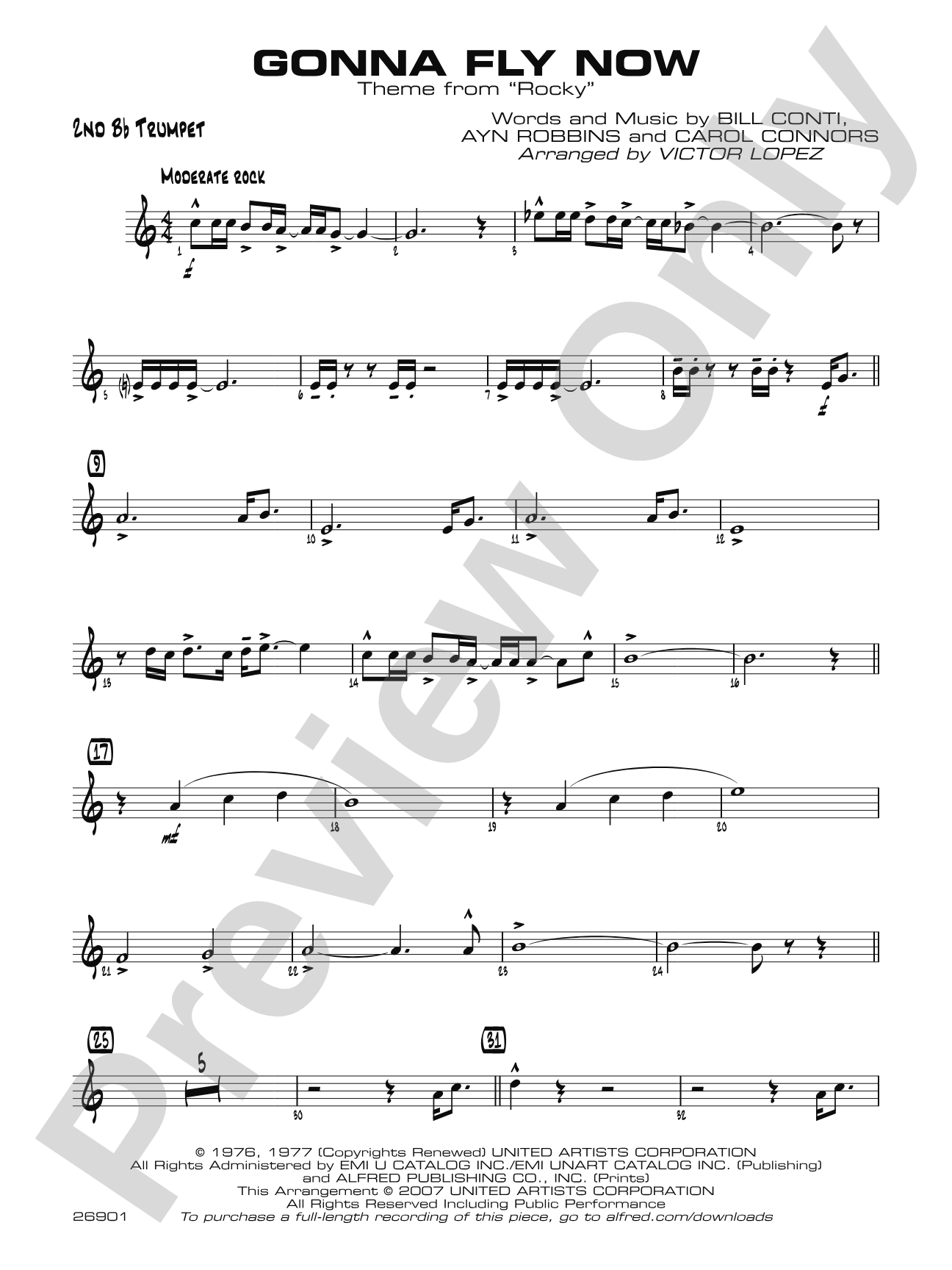 Gonna Fly Now: 2nd B-flat Trumpet