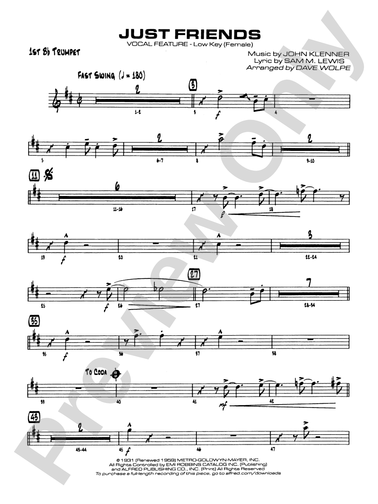 Just Friends: 1st B-flat Trumpet
