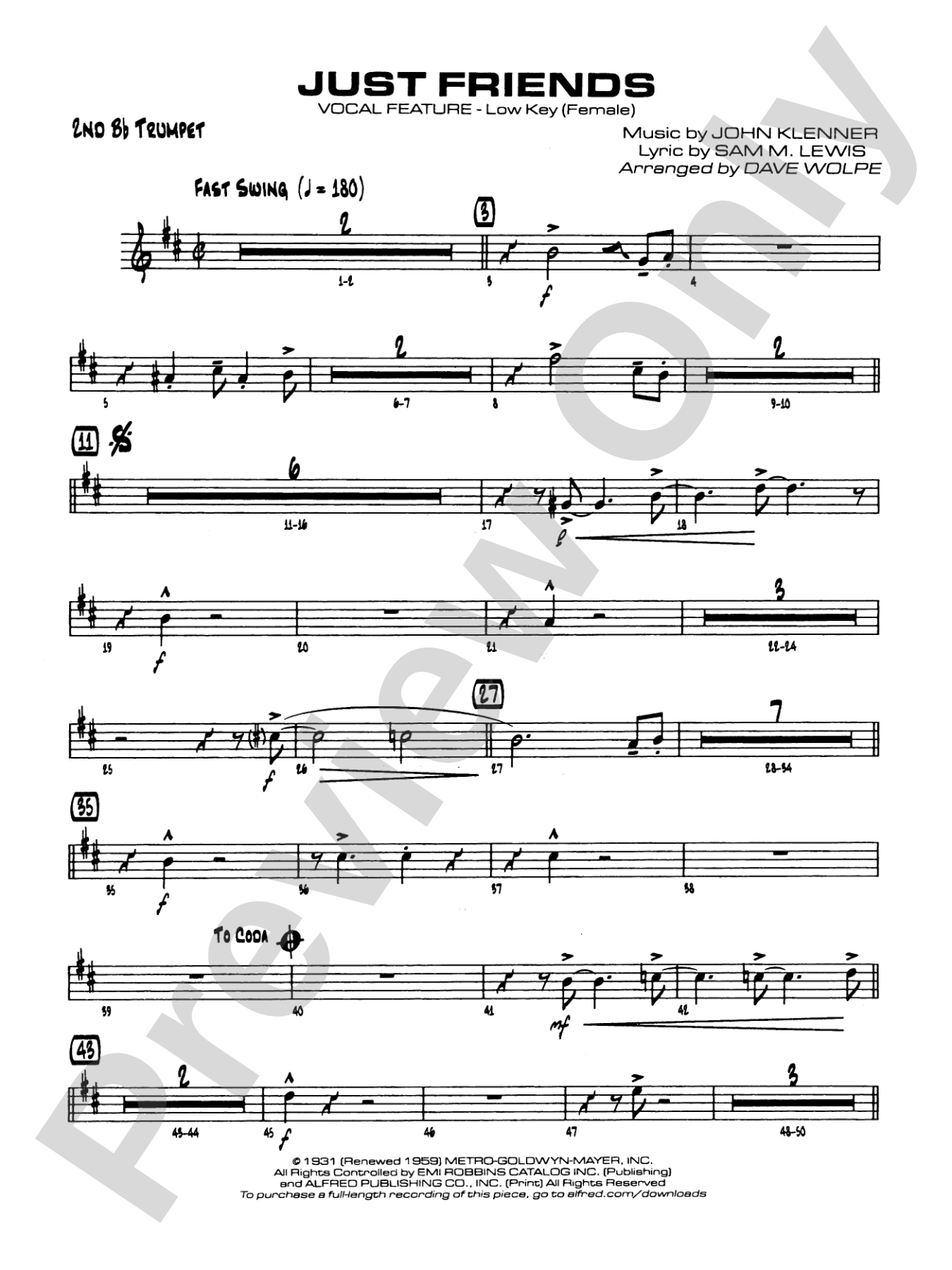 Just Friends: 2nd B-flat Trumpet
