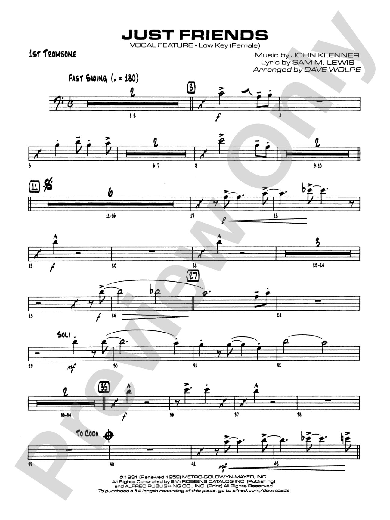 Just Friends: 1st Trombone