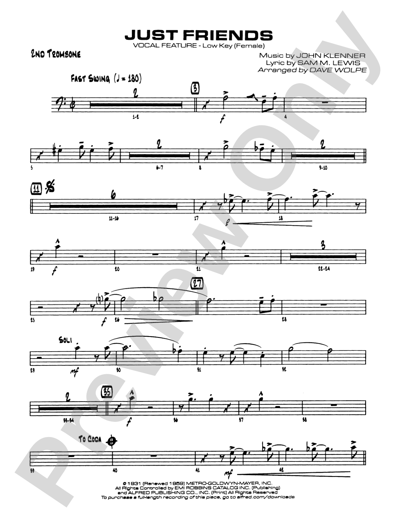 Just Friends: 2nd Trombone