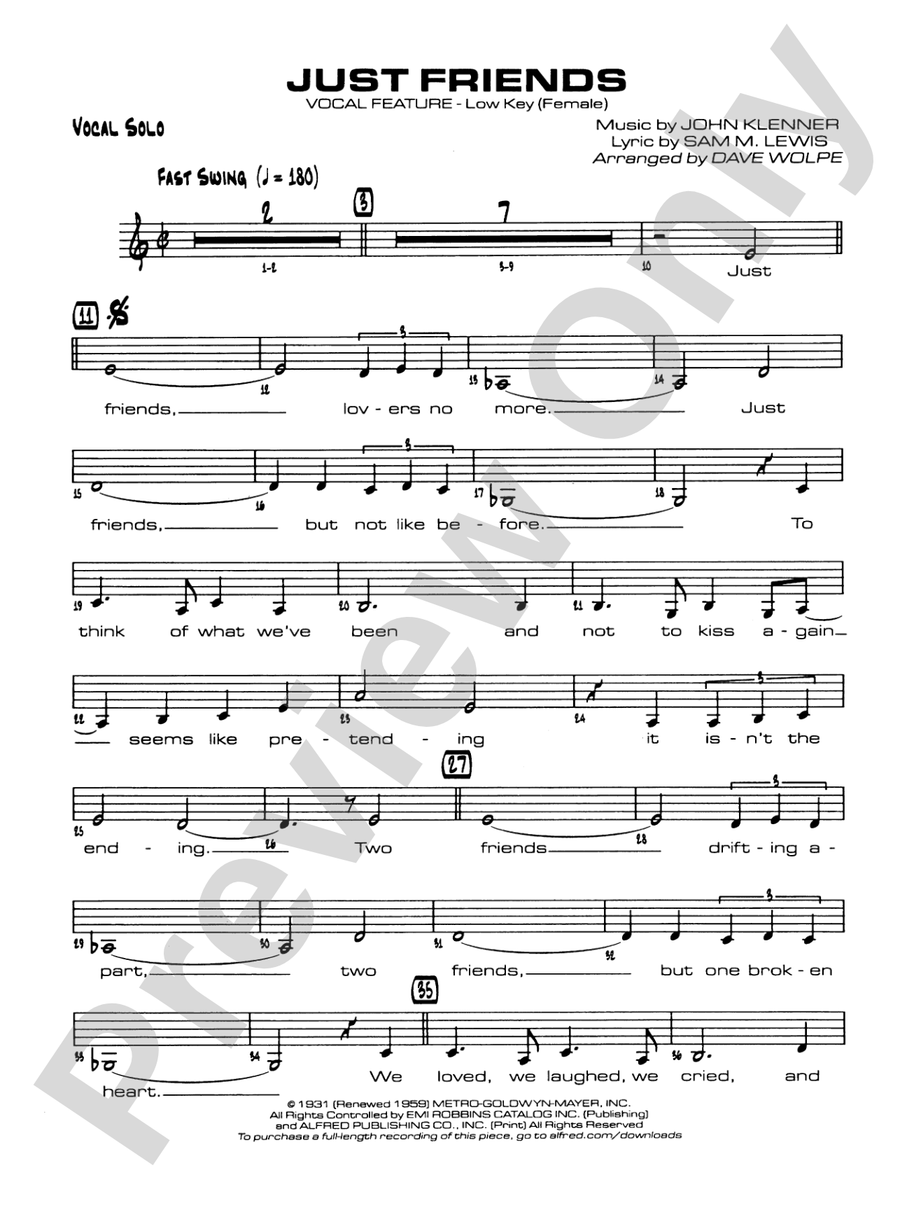 Just Friends: Vocal Solo