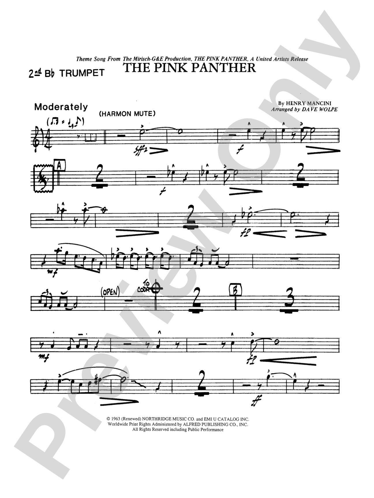 The Pink Panther: 2nd B-flat Trumpet
