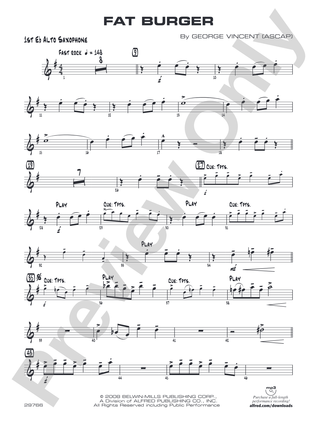 Fat Burger: E-flat Alto Saxophone