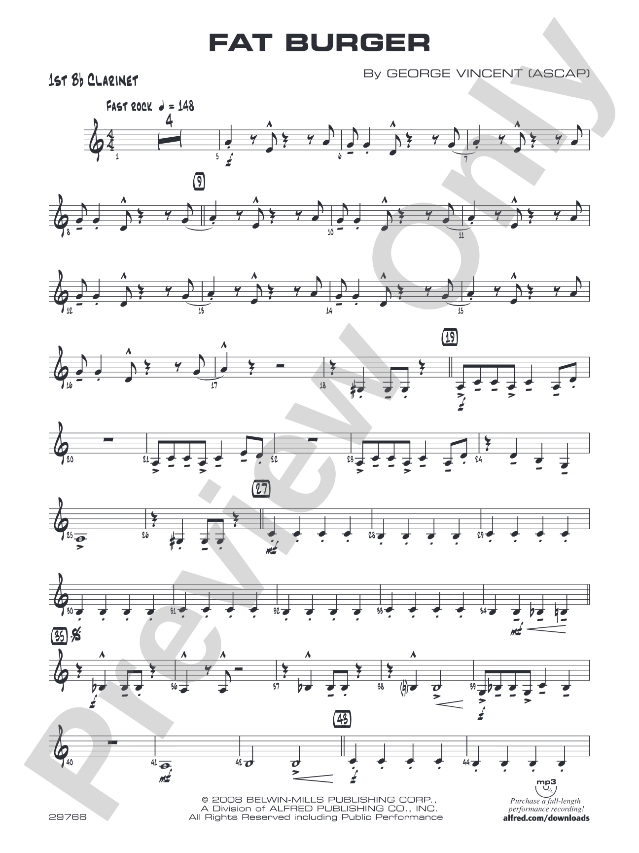 Fat Burger: 1st B-flat Clarinet