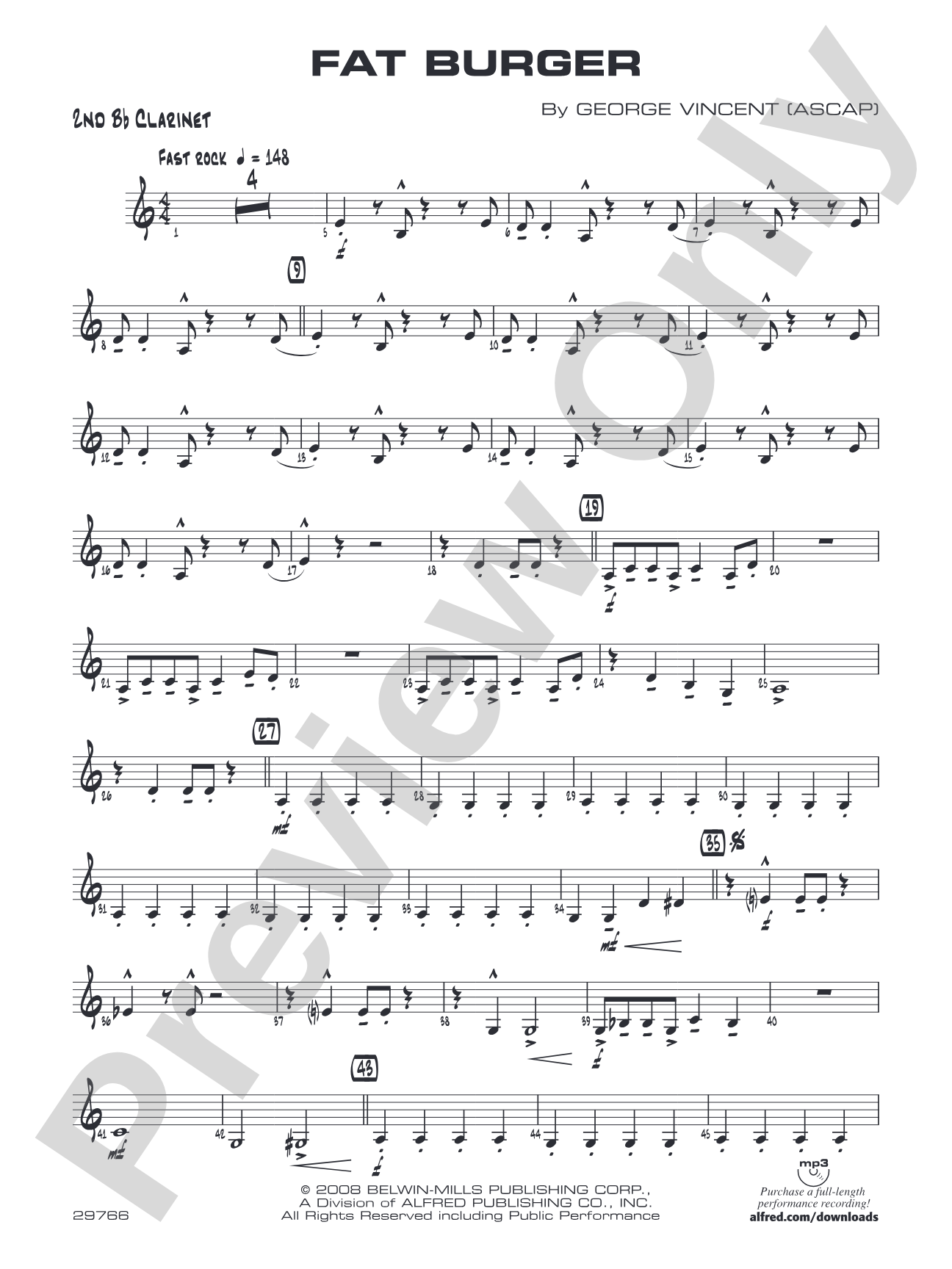 Fat Burger: 2nd B-flat Clarinet