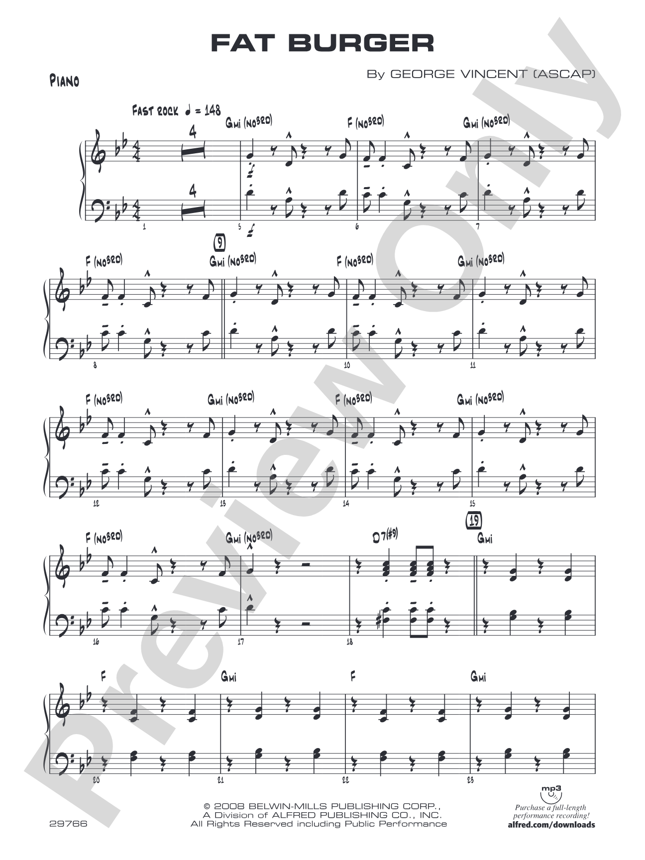 Fat Burger: Piano Accompaniment
