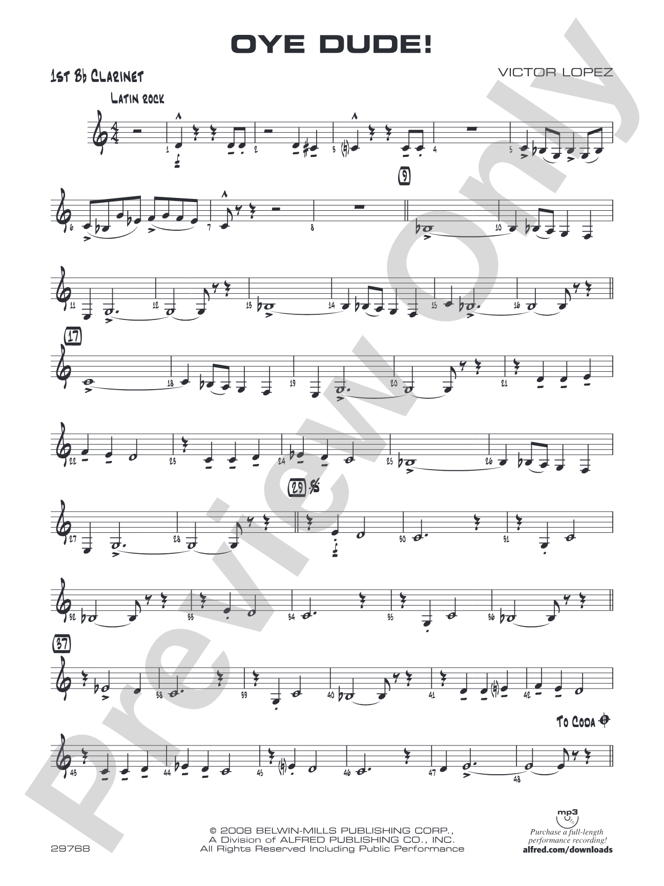 Oye Dude!: 1st B-flat Clarinet