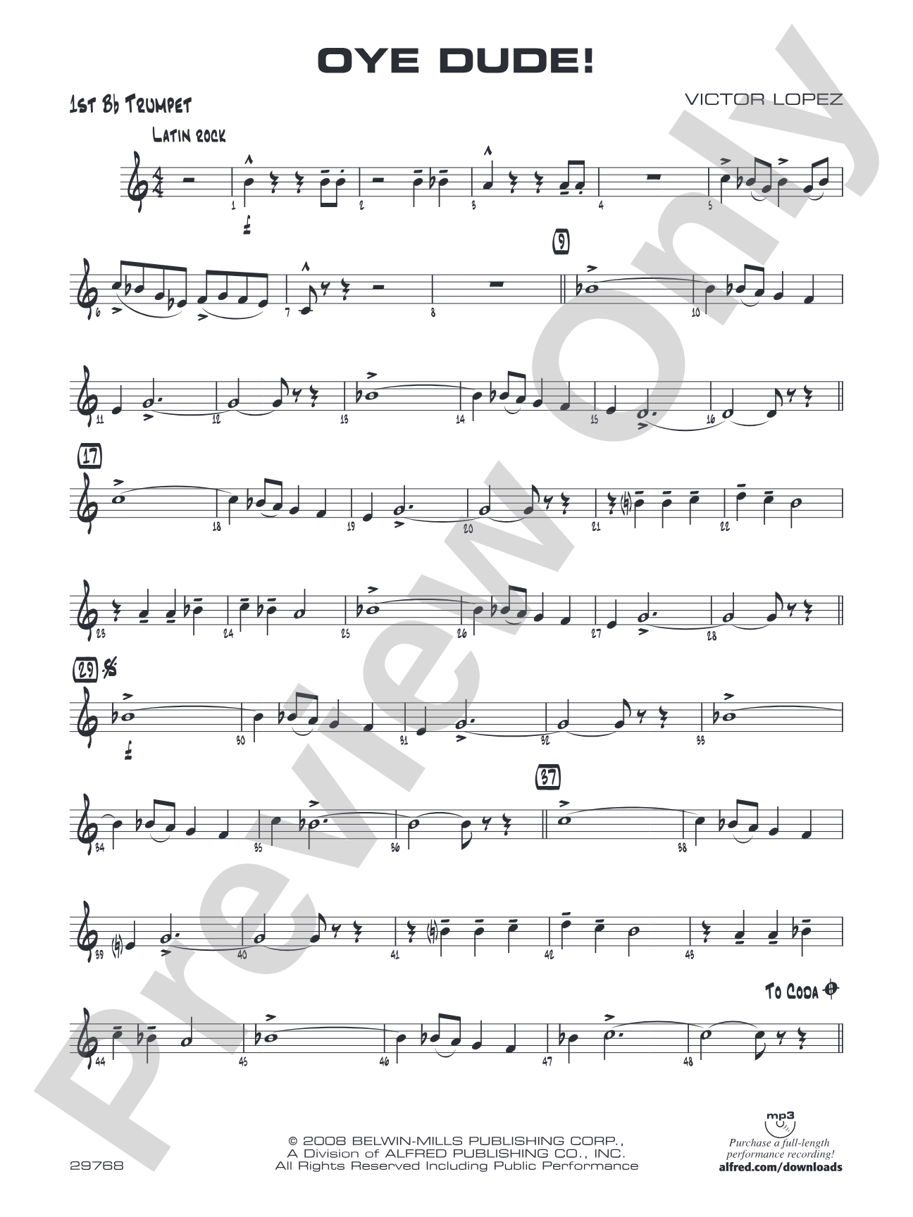 Oye Dude!: 1st B-flat Trumpet