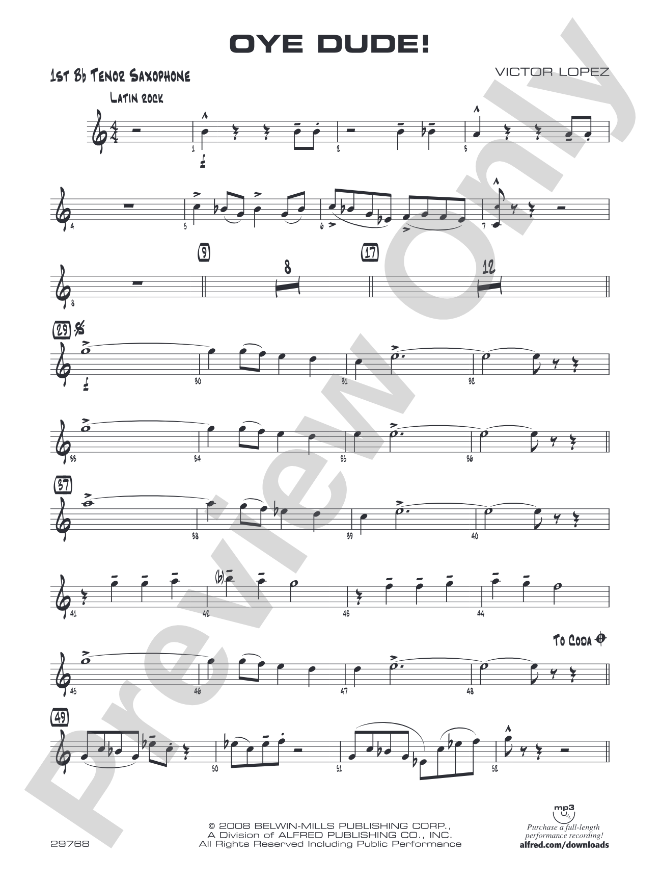 Oye Dude!: B-flat Tenor Saxophone