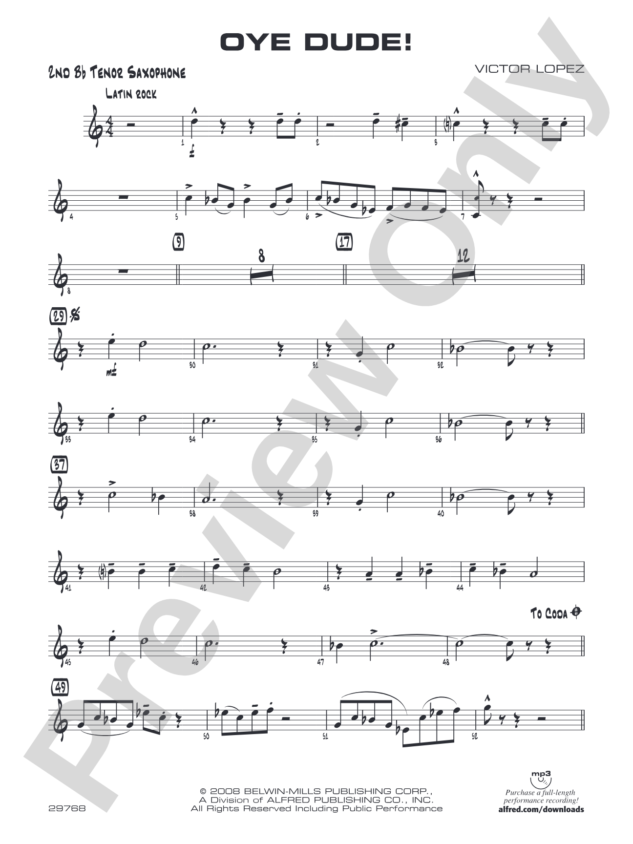 Oye Dude!: 2nd B-flat Tenor Saxophone