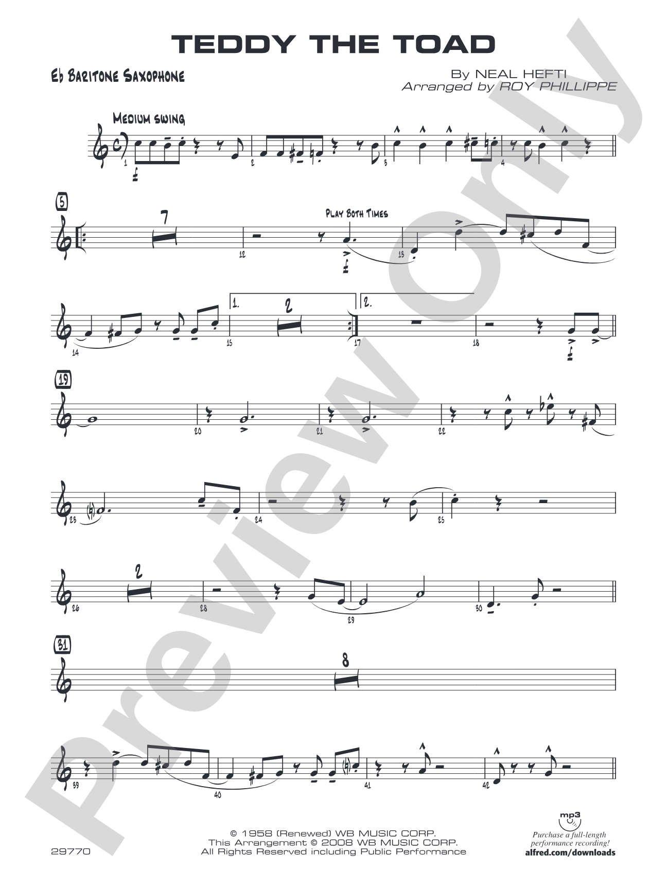 Teddy the Toad: E-flat Baritone Saxophone