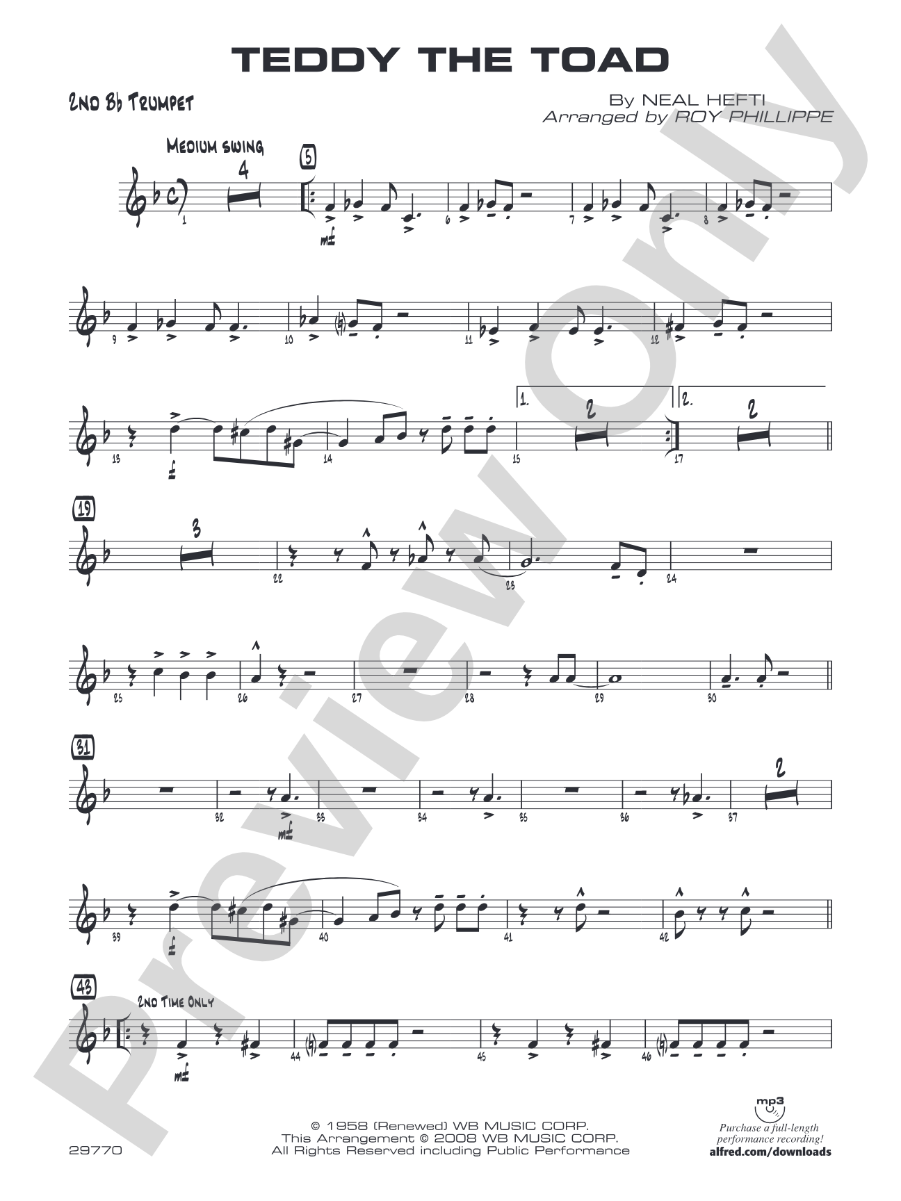 Teddy the Toad: 2nd B-flat Trumpet
