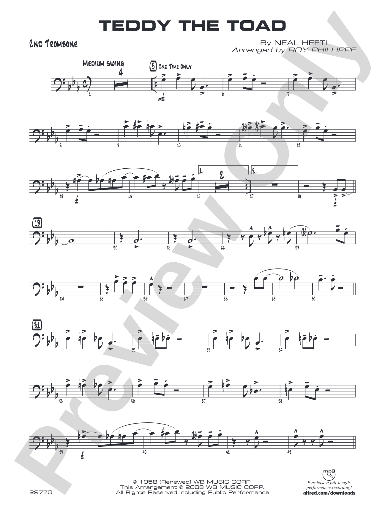 Teddy the Toad: 2nd Trombone