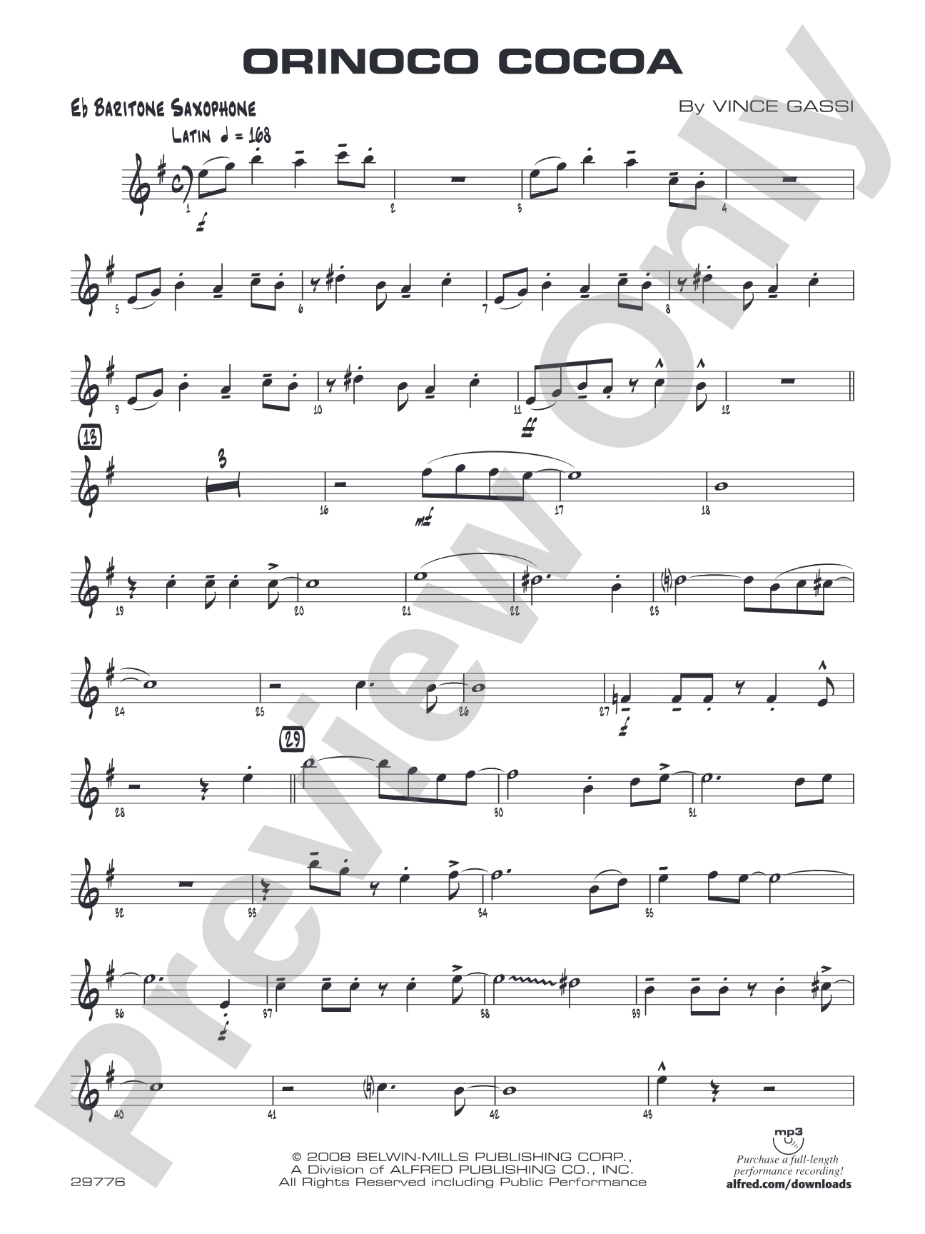Orinoco Cocoa: E-flat Baritone Saxophone