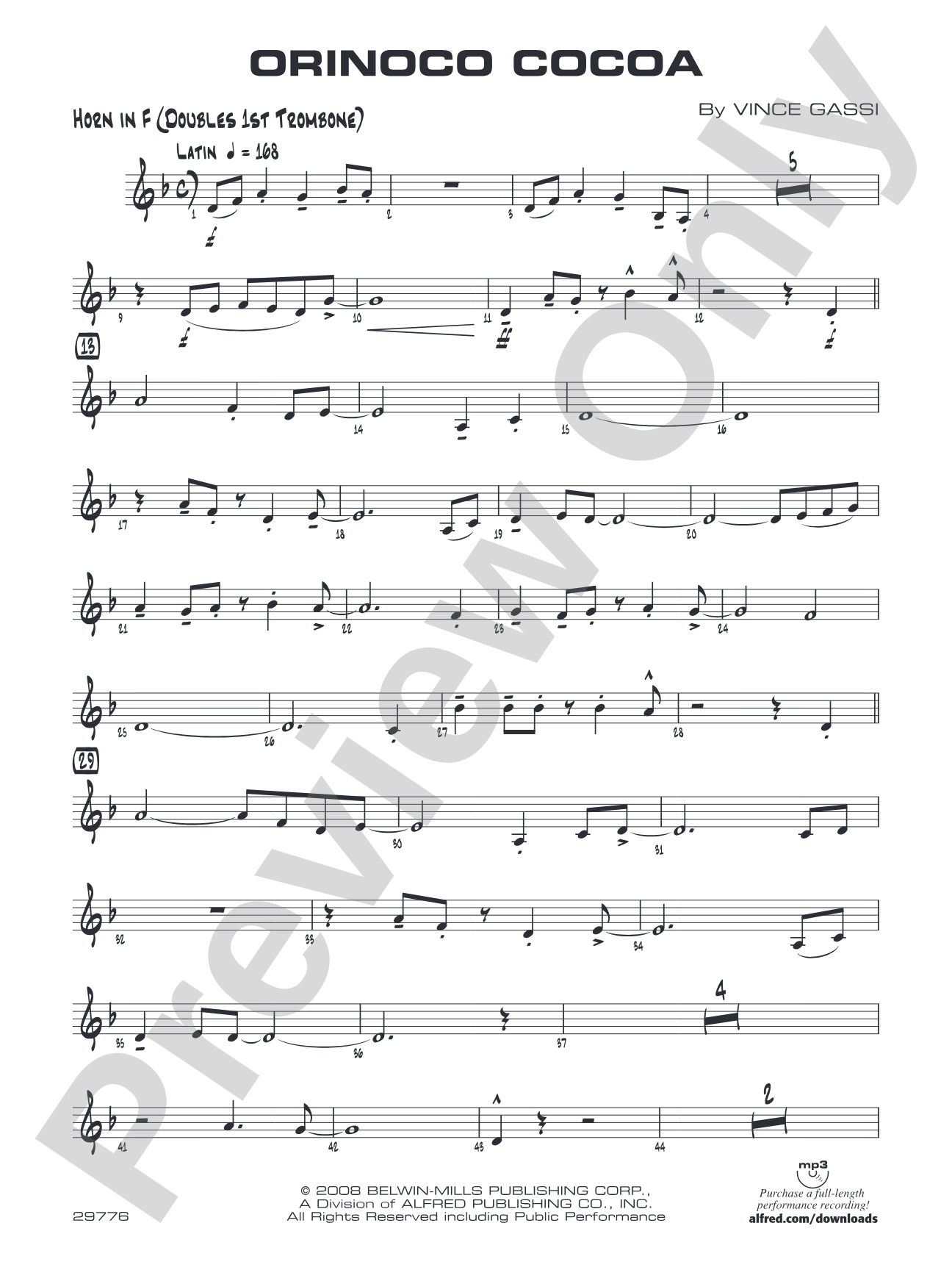 Orinoco Cocoa: 1st F Horn
