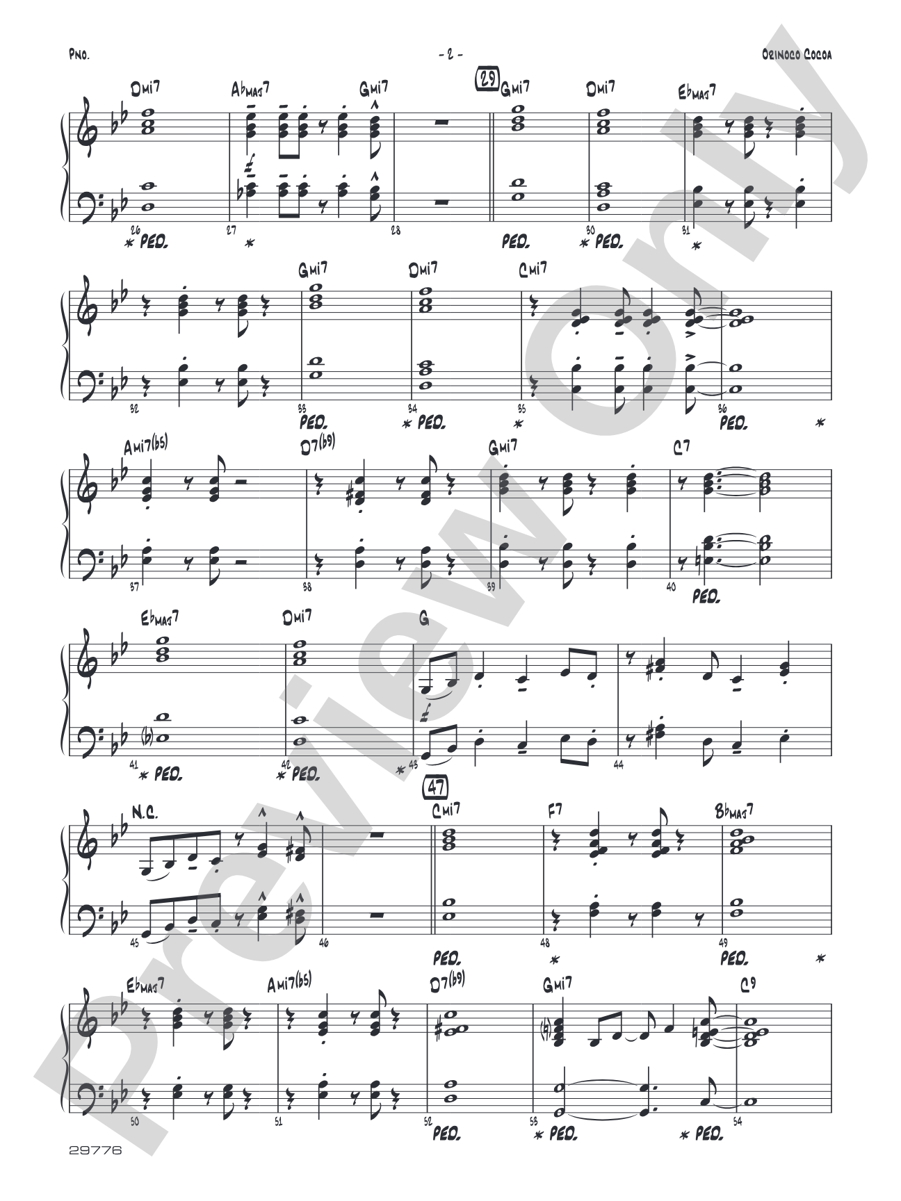 Orinoco Cocoa: Piano Accompaniment