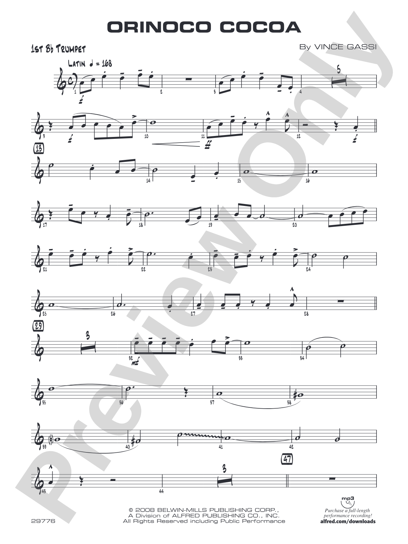 Orinoco Cocoa: 1st B-flat Trumpet