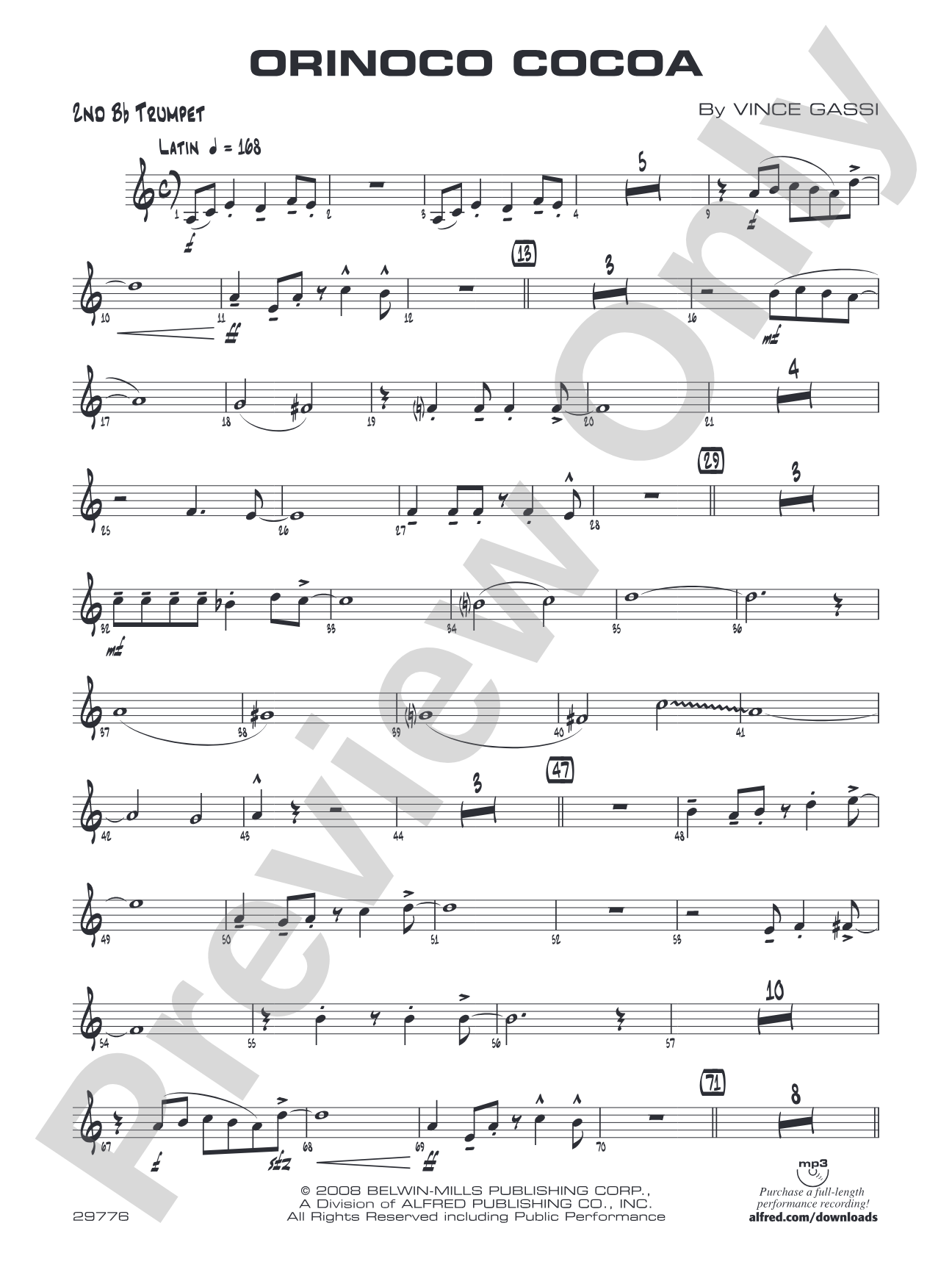 Orinoco Cocoa: 2nd B-flat Trumpet