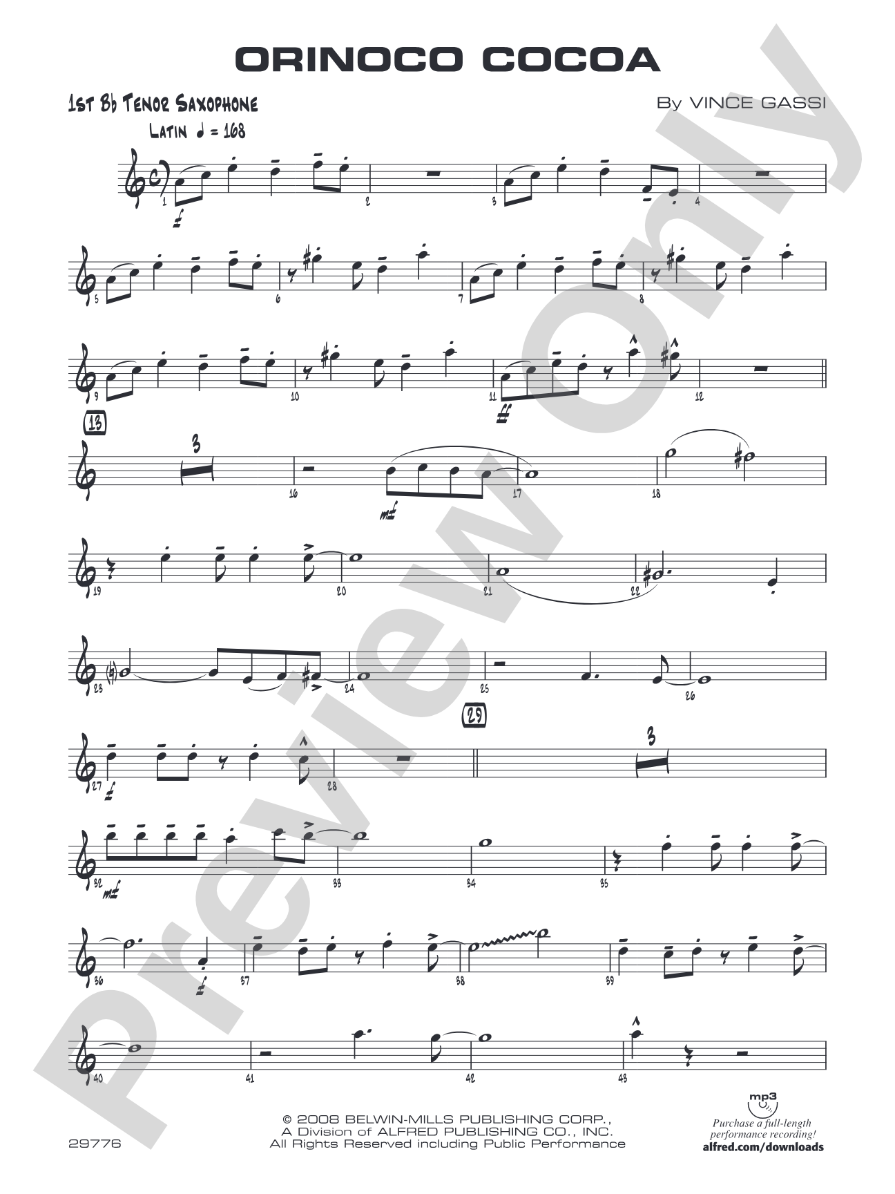 Orinoco Cocoa: B-flat Tenor Saxophone