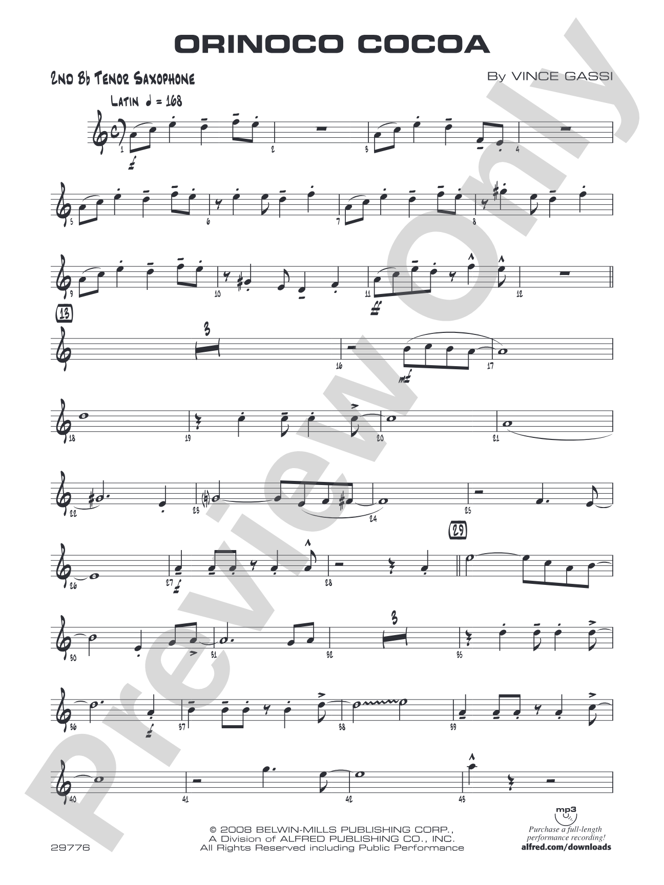 Orinoco Cocoa: 2nd B-flat Tenor Saxophone