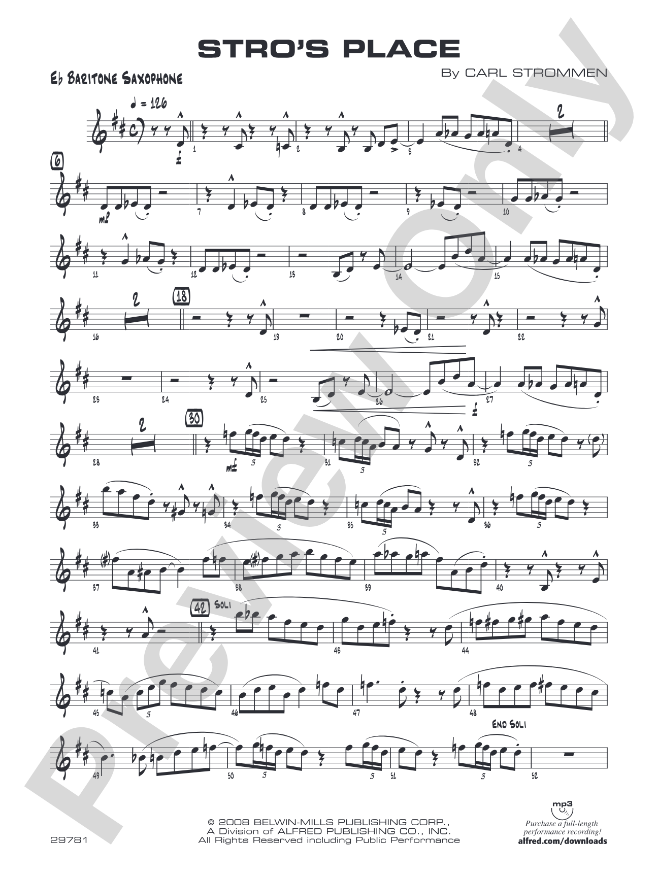 Stro's Place: E-flat Baritone Saxophone