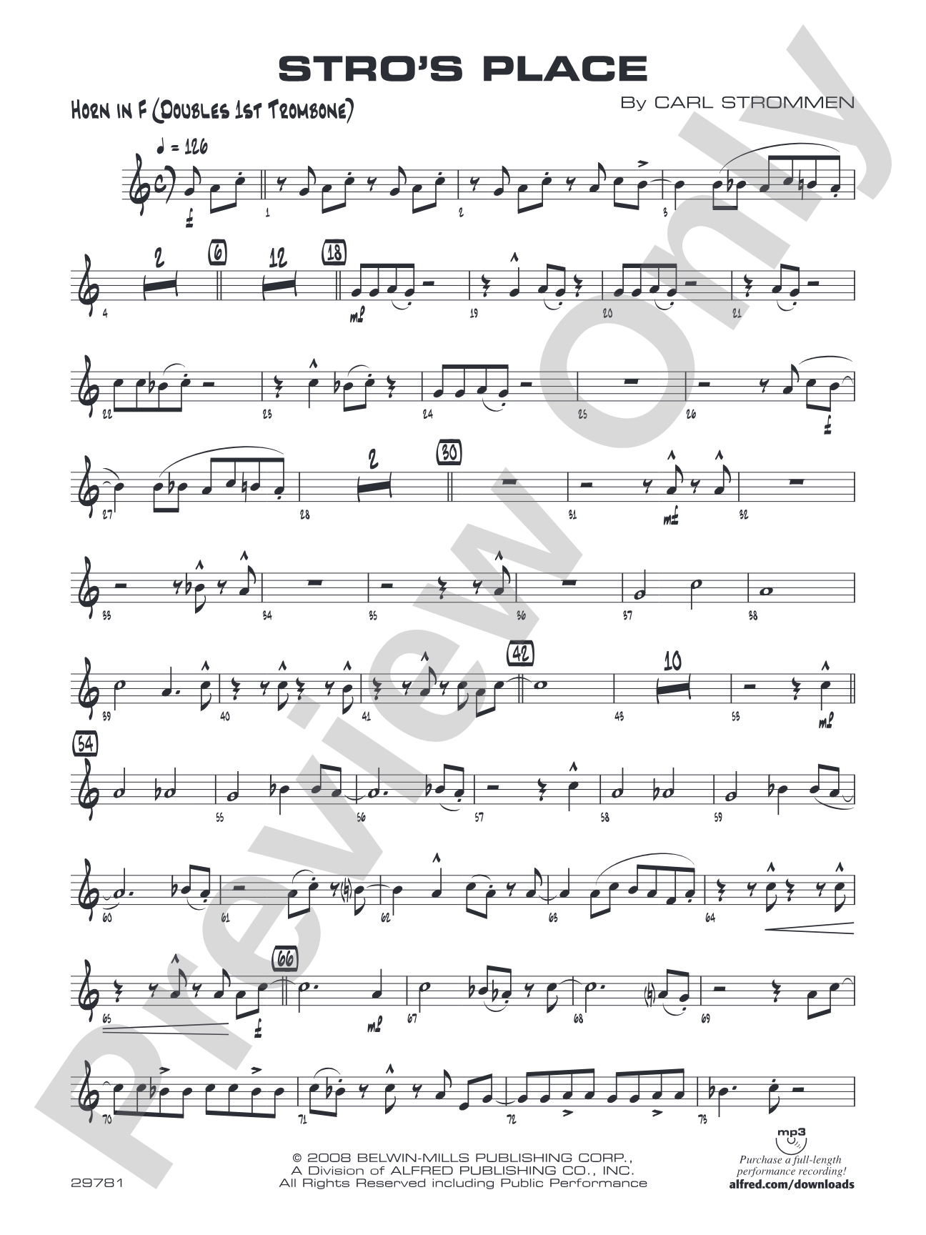 Stro's Place: 1st F Horn