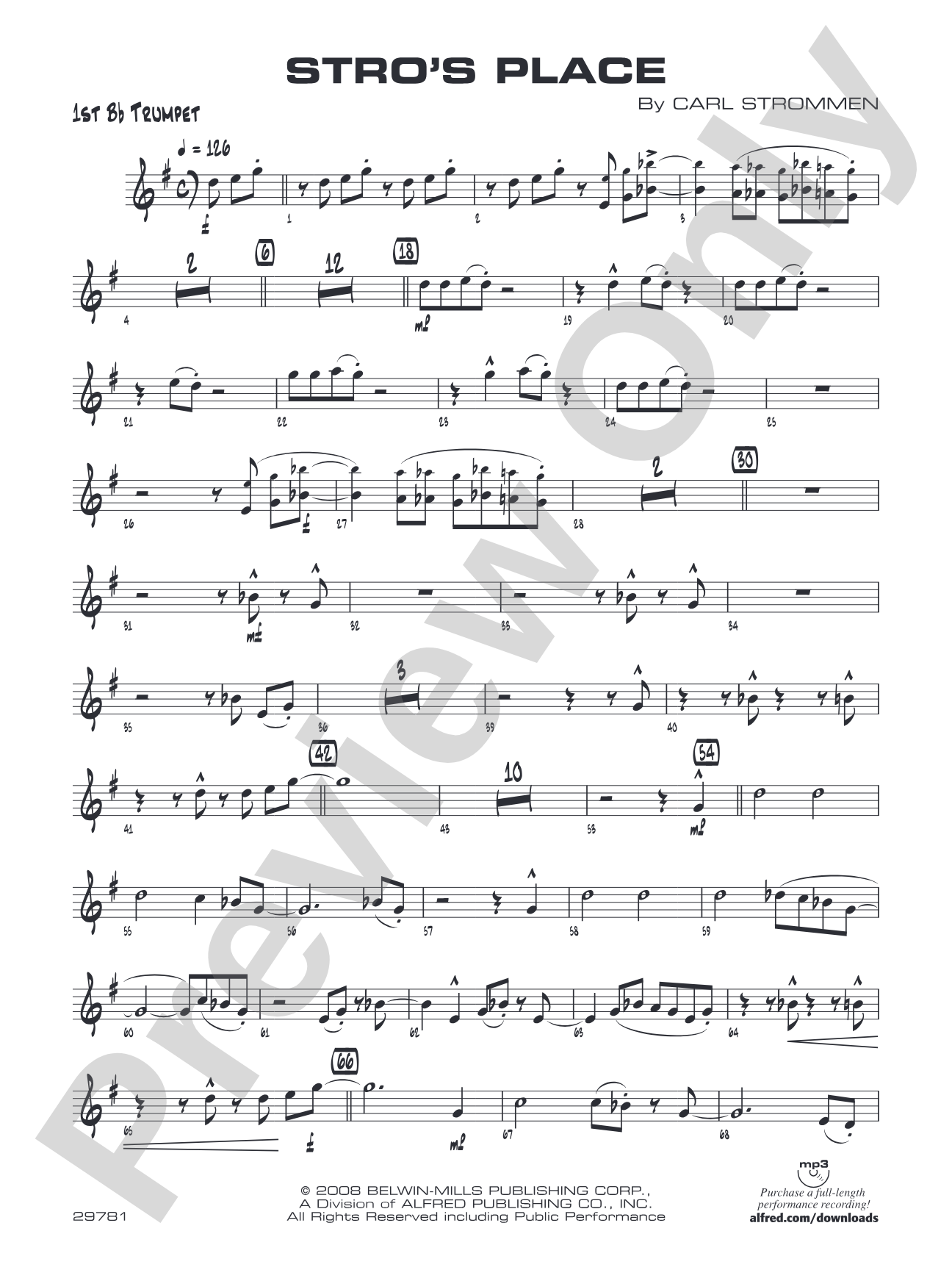 Stro's Place: 1st B-flat Trumpet