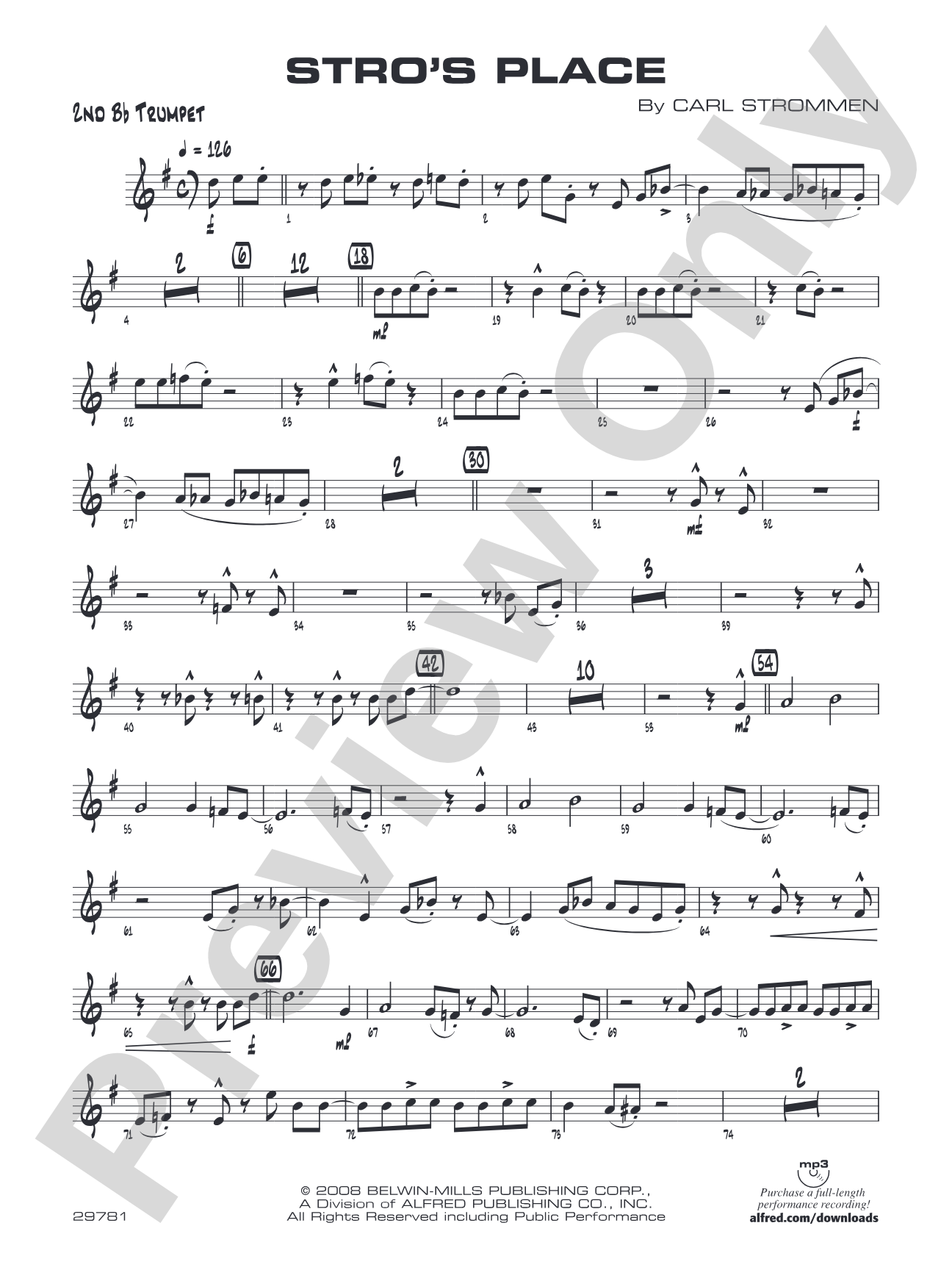 Stro's Place: 2nd B-flat Trumpet