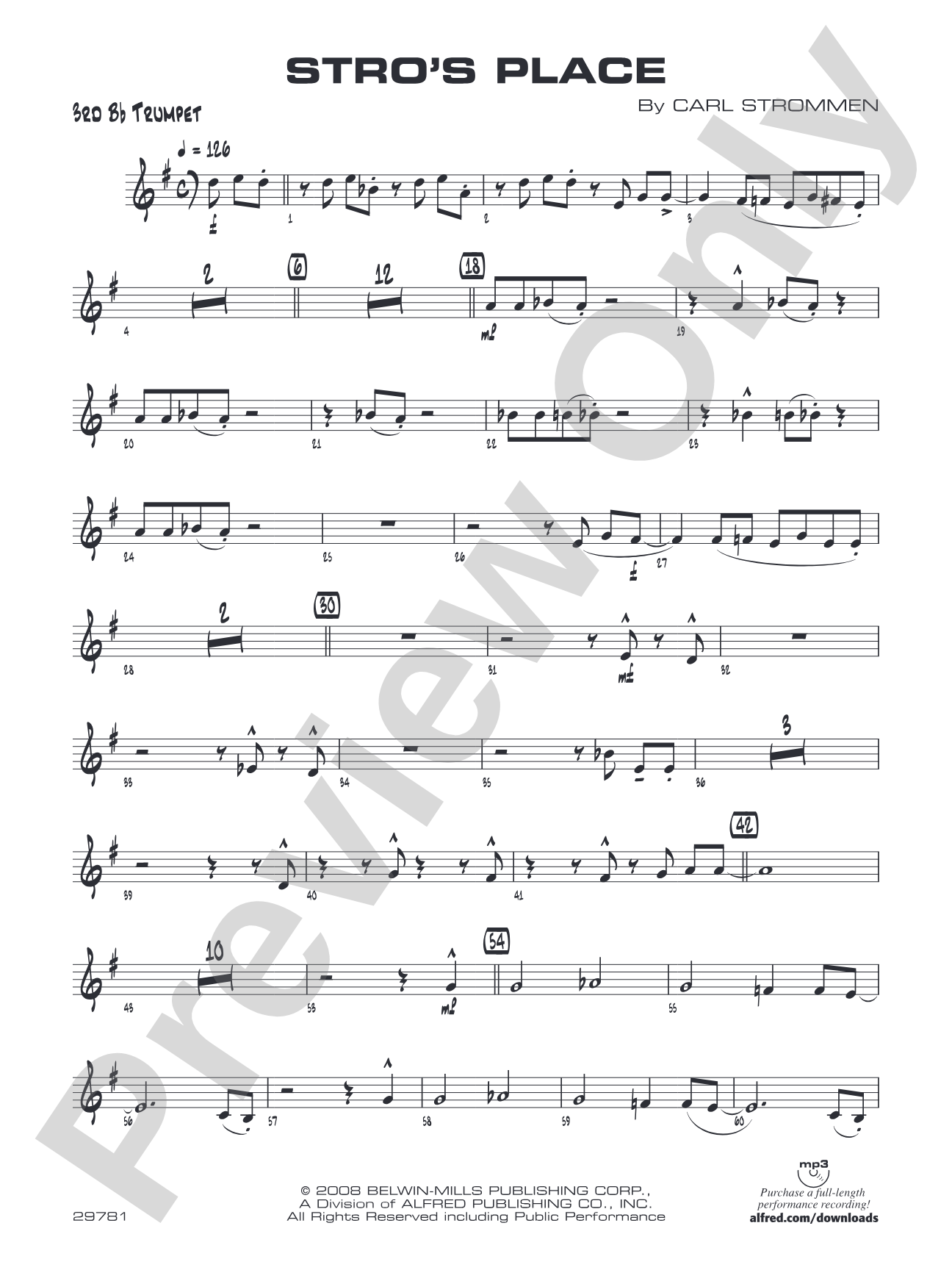 Stro's Place: 3rd B-flat Trumpet