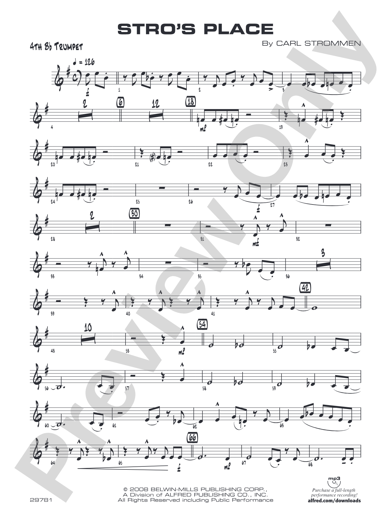 Stro's Place: 4th B-flat Trumpet