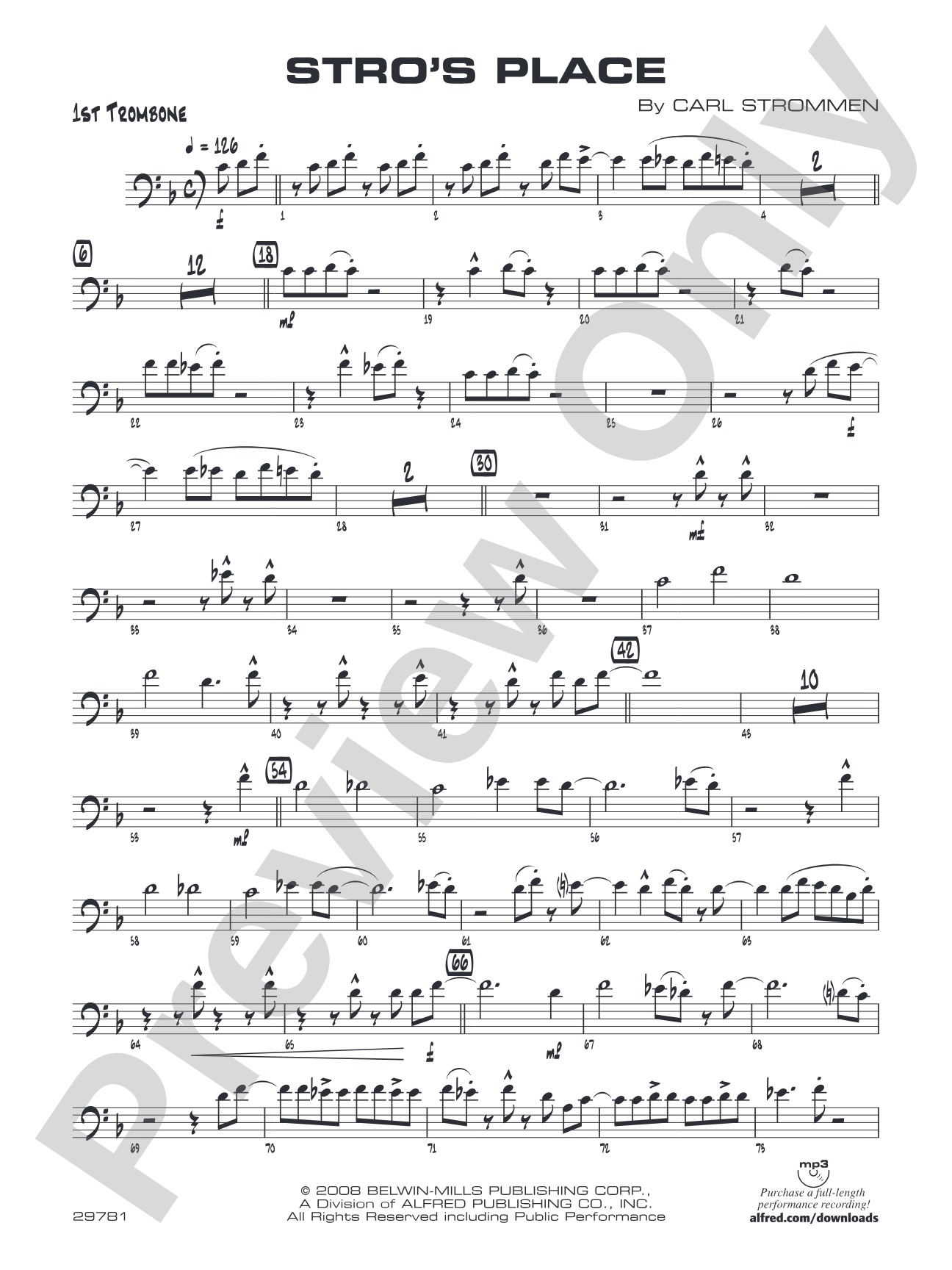 Stro's Place: 1st Trombone