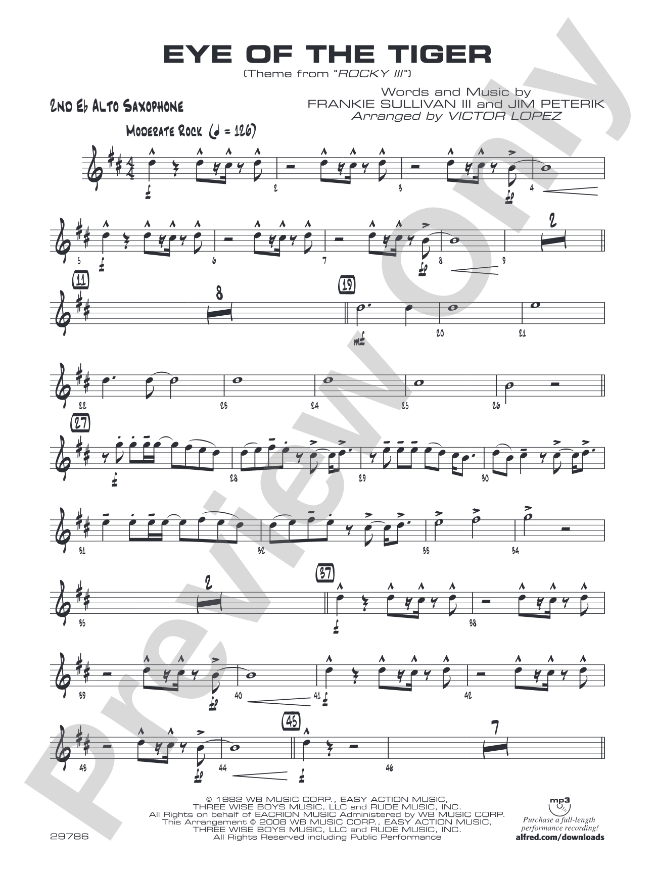 Eye of the Tiger: 2nd E-flat Alto Saxophone