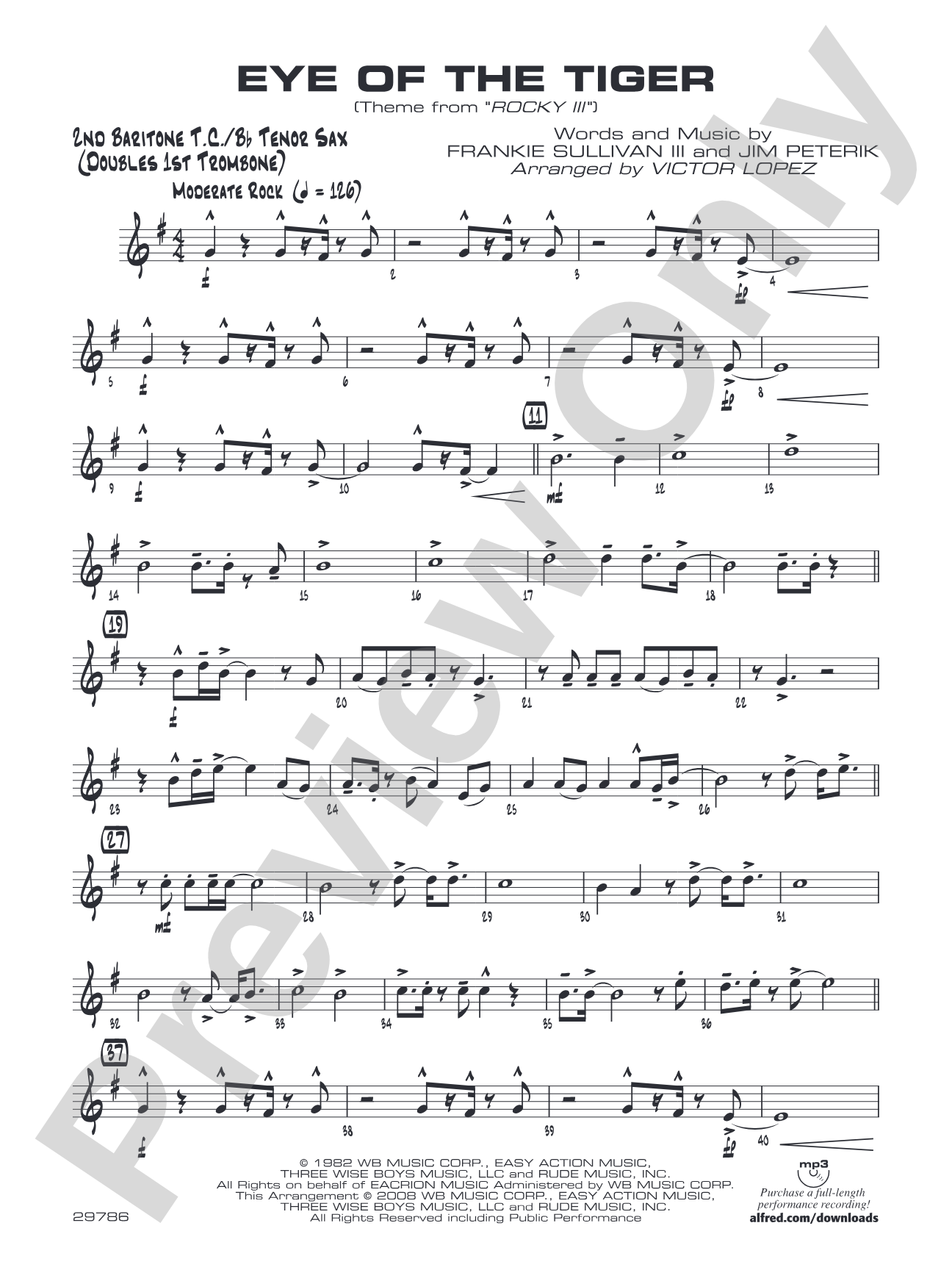 Eye of the Tiger: 2nd Baritone T.C.
