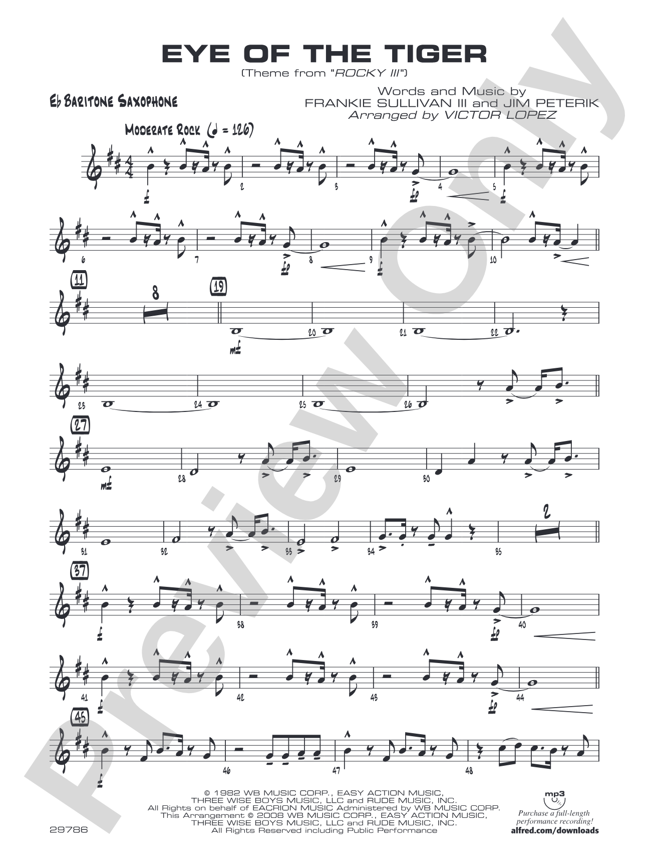 Eye of the Tiger: E-flat Baritone Saxophone