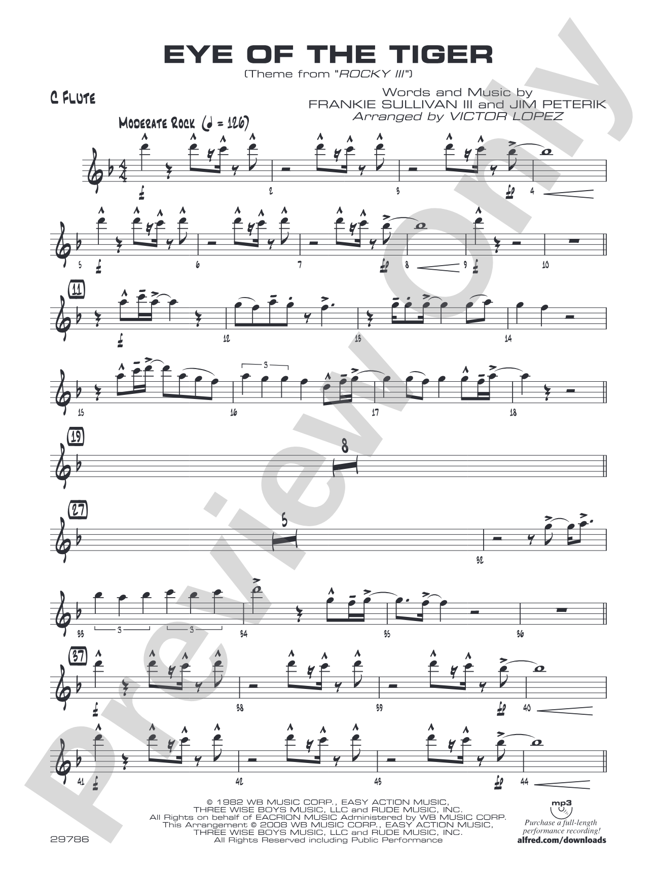 Eye of the Tiger: Flute