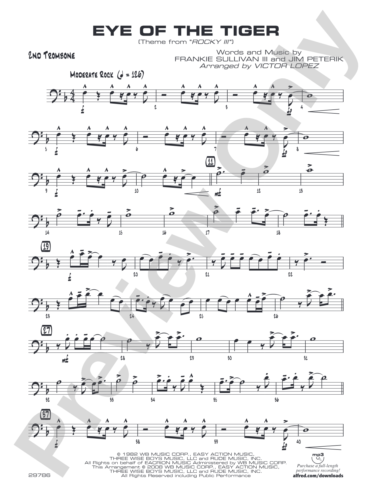 Eye of the Tiger: 2nd Trombone
