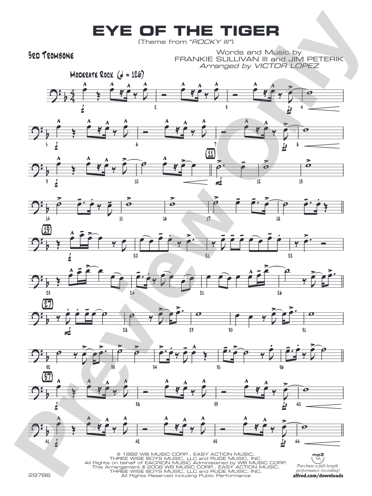 Eye of the Tiger: 3rd Trombone