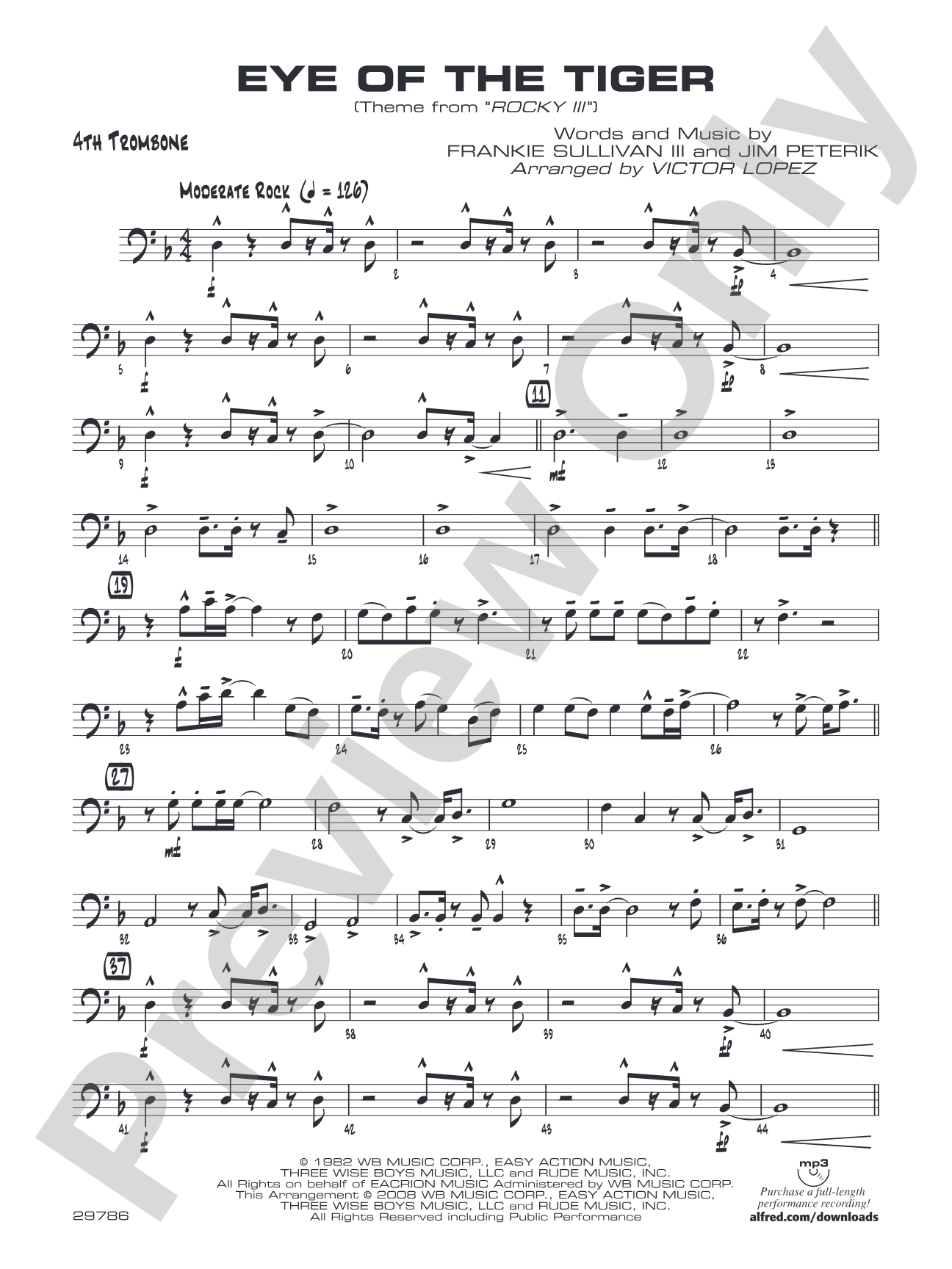 Eye of the Tiger: 4th Trombone