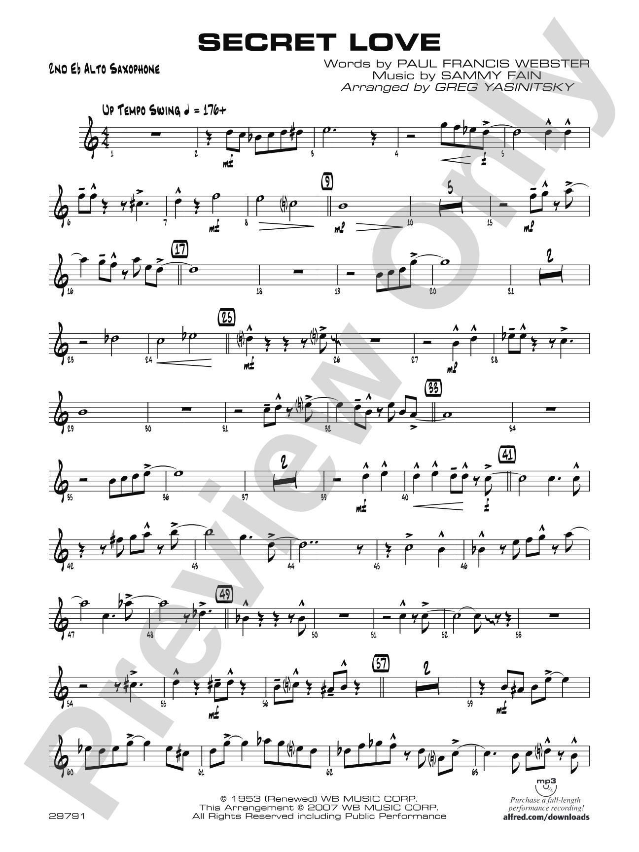 Secret Love: 2nd E-flat Alto Saxophone