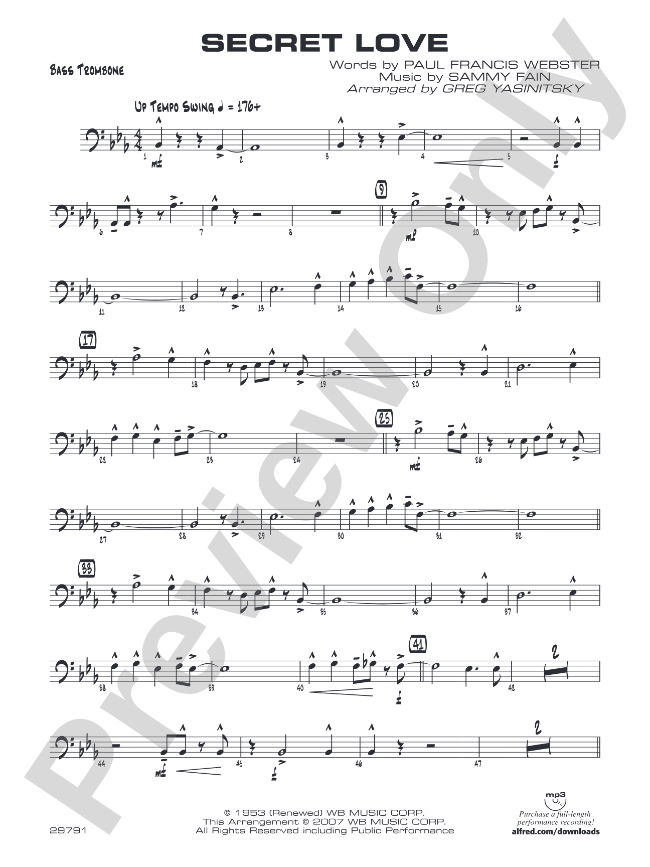 Secret Love: Bass Trombone