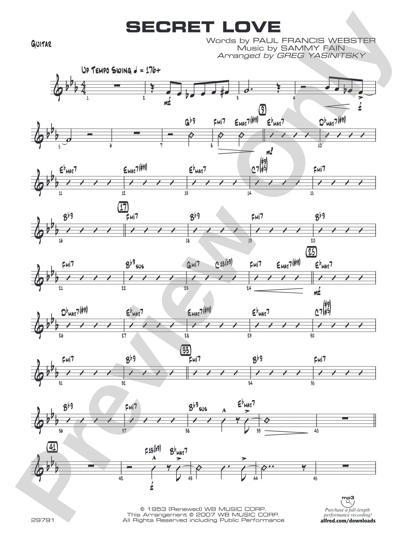 Secret Love: Guitar