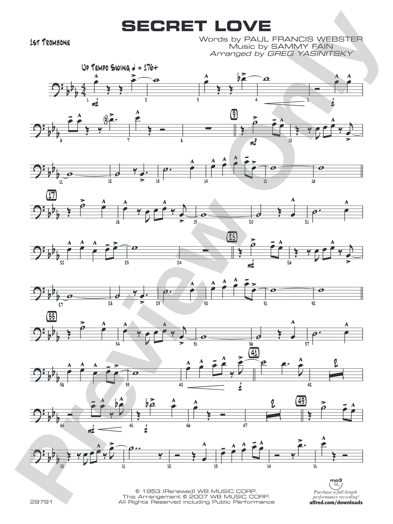 Secret Love: 1st Trombone