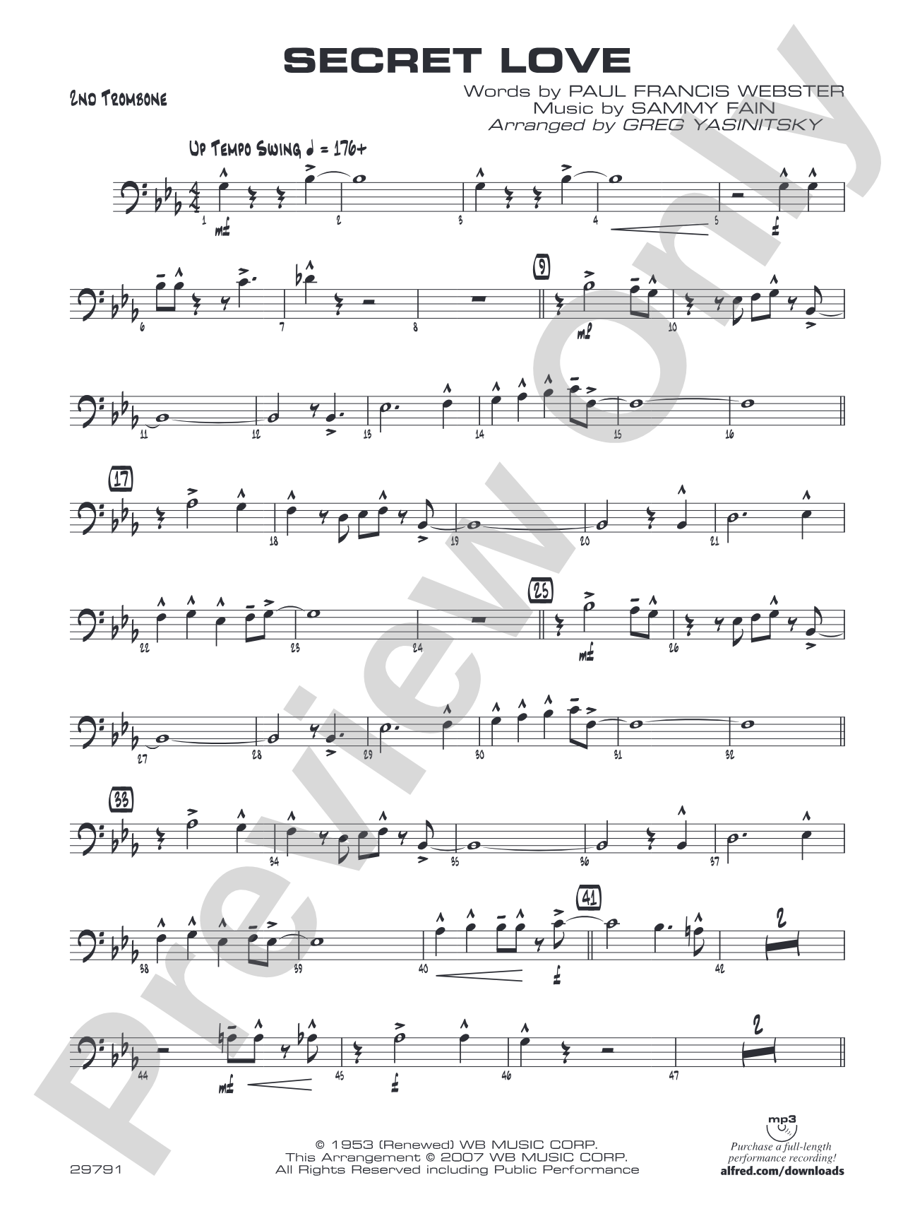 Secret Love: 2nd Trombone