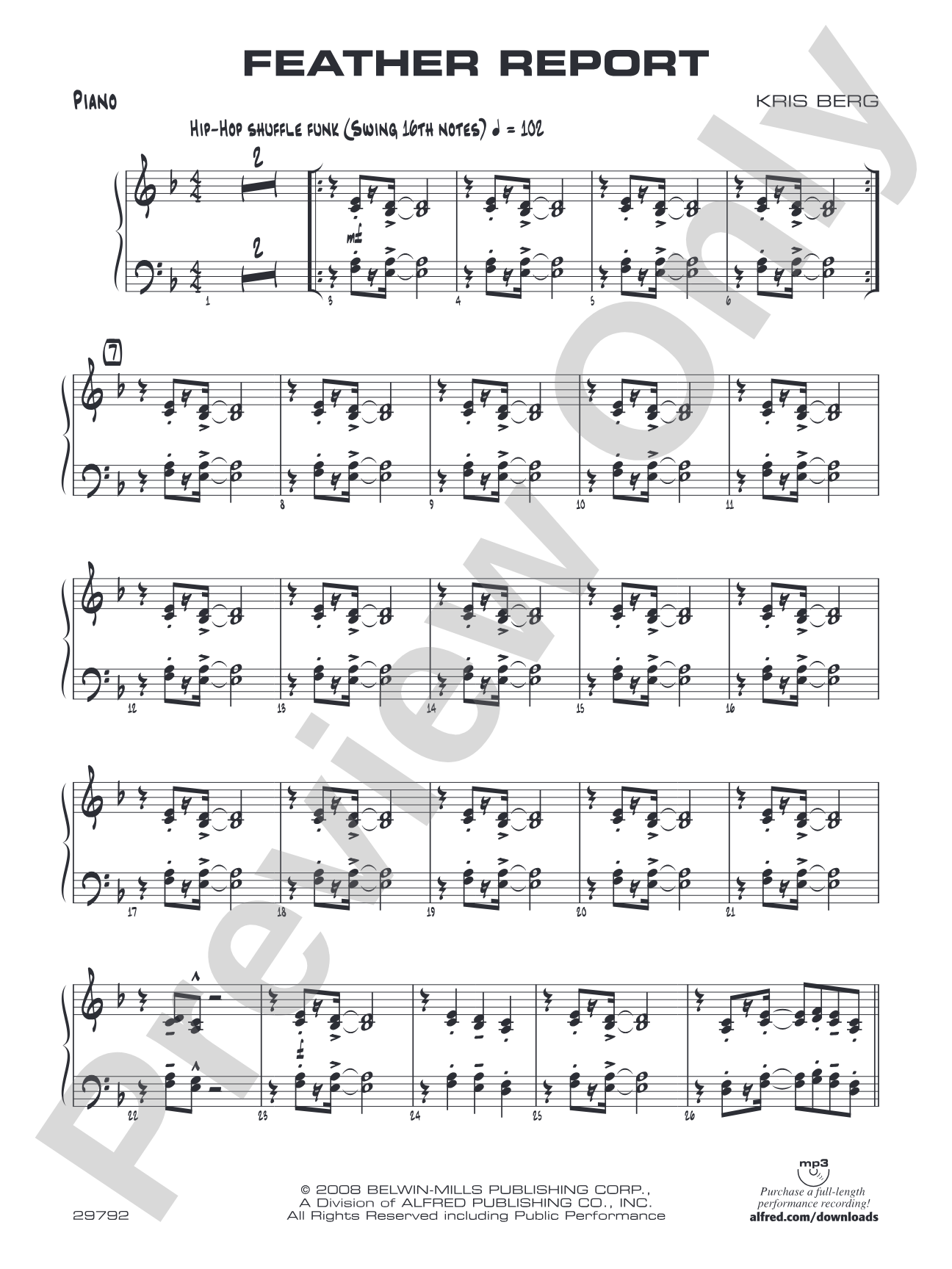 Feather Report: Piano Accompaniment