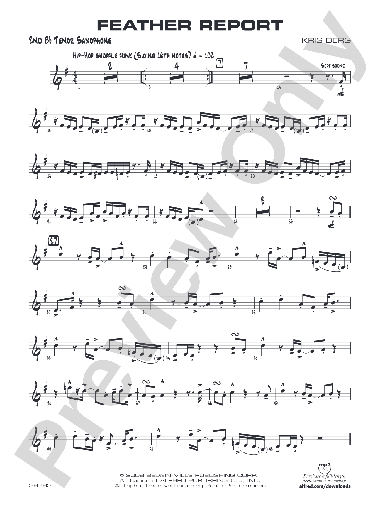 Feather Report: 2nd B-flat Tenor Saxophone